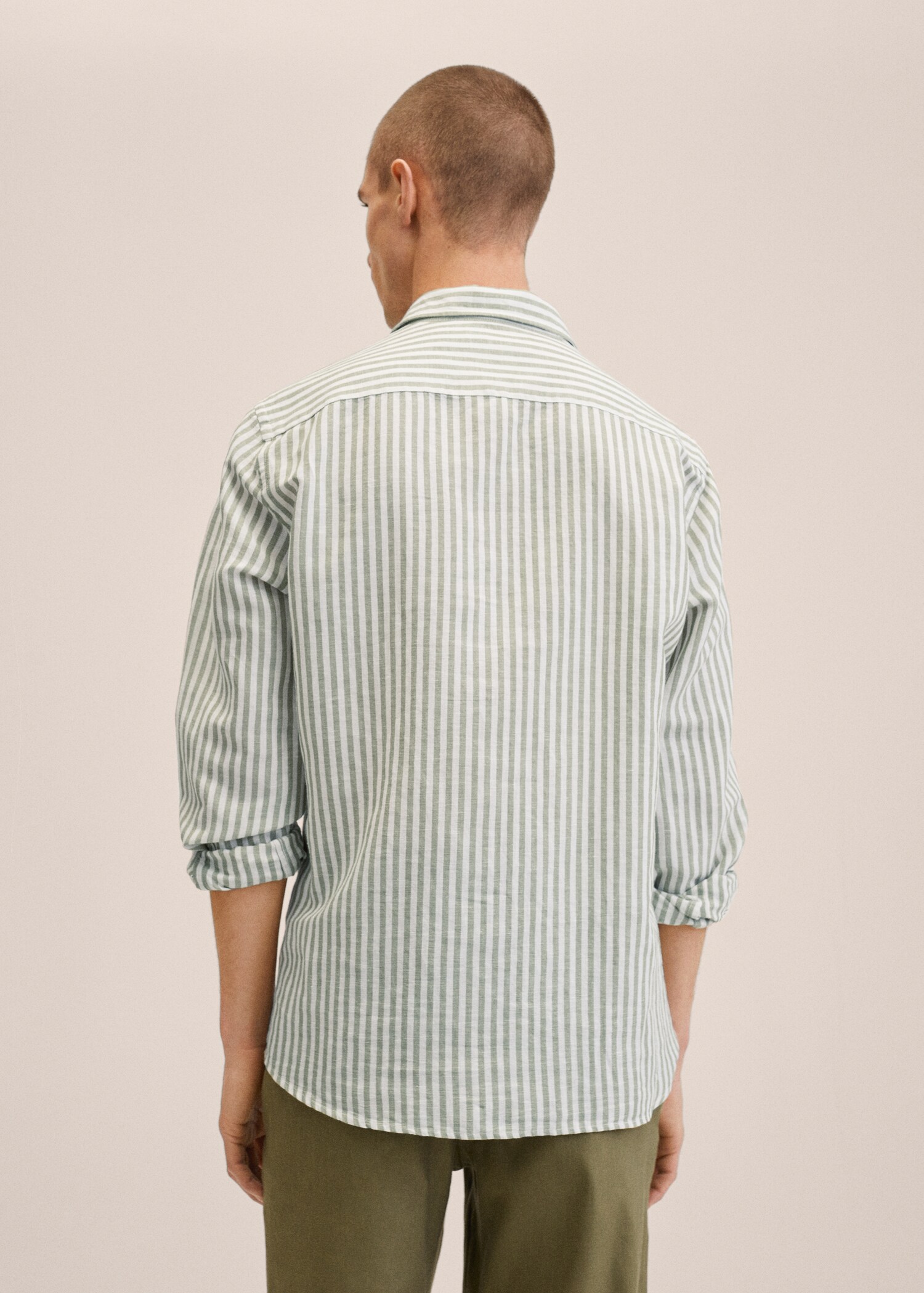 Slim fit striped linen shirt - Reverse of the article