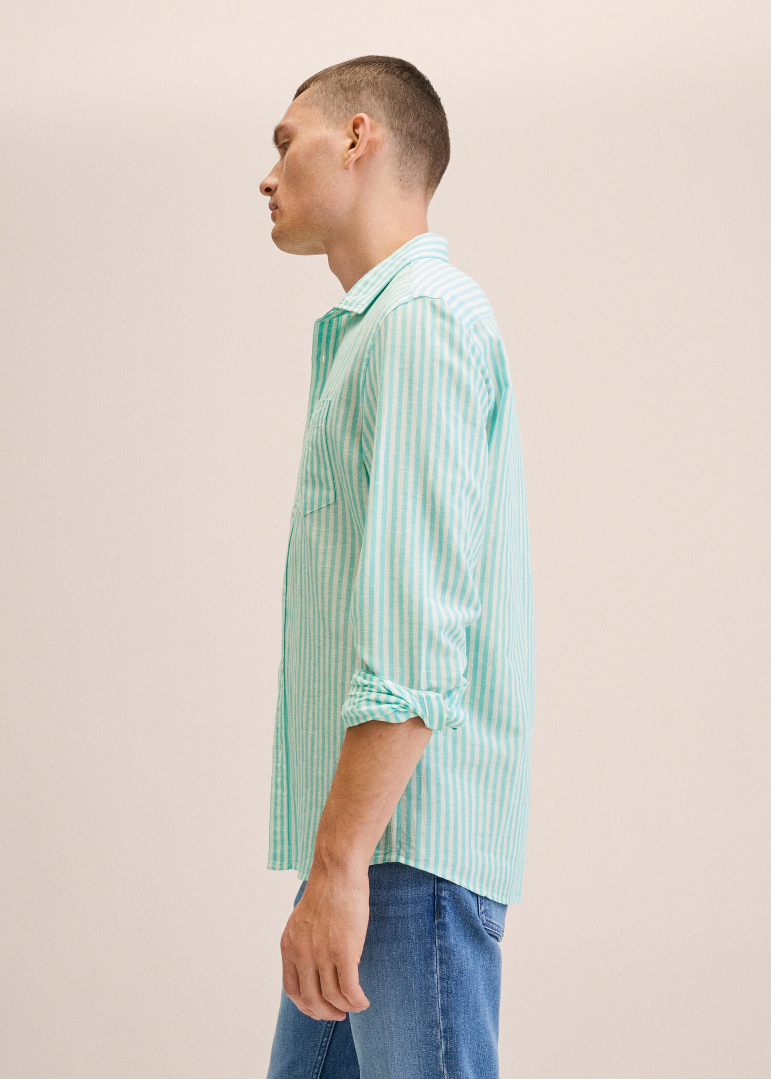 Camisa slim fit lino rayas - Detalle del artículo 2