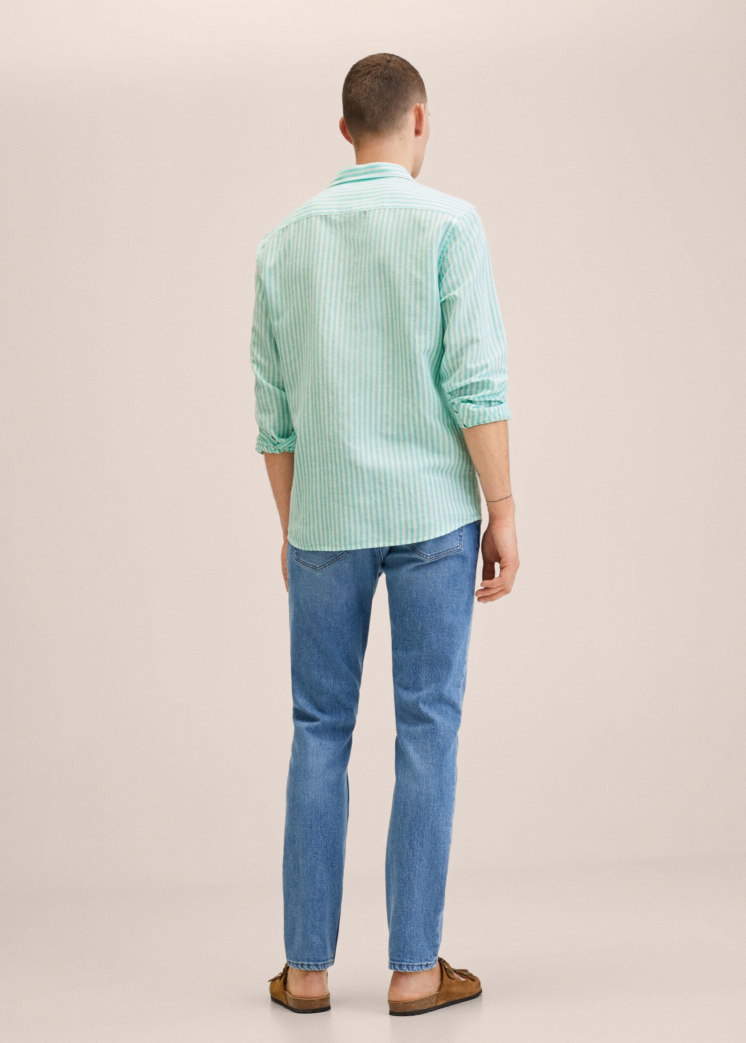 Camisa slim fit lino rayas - Reverso del artículo