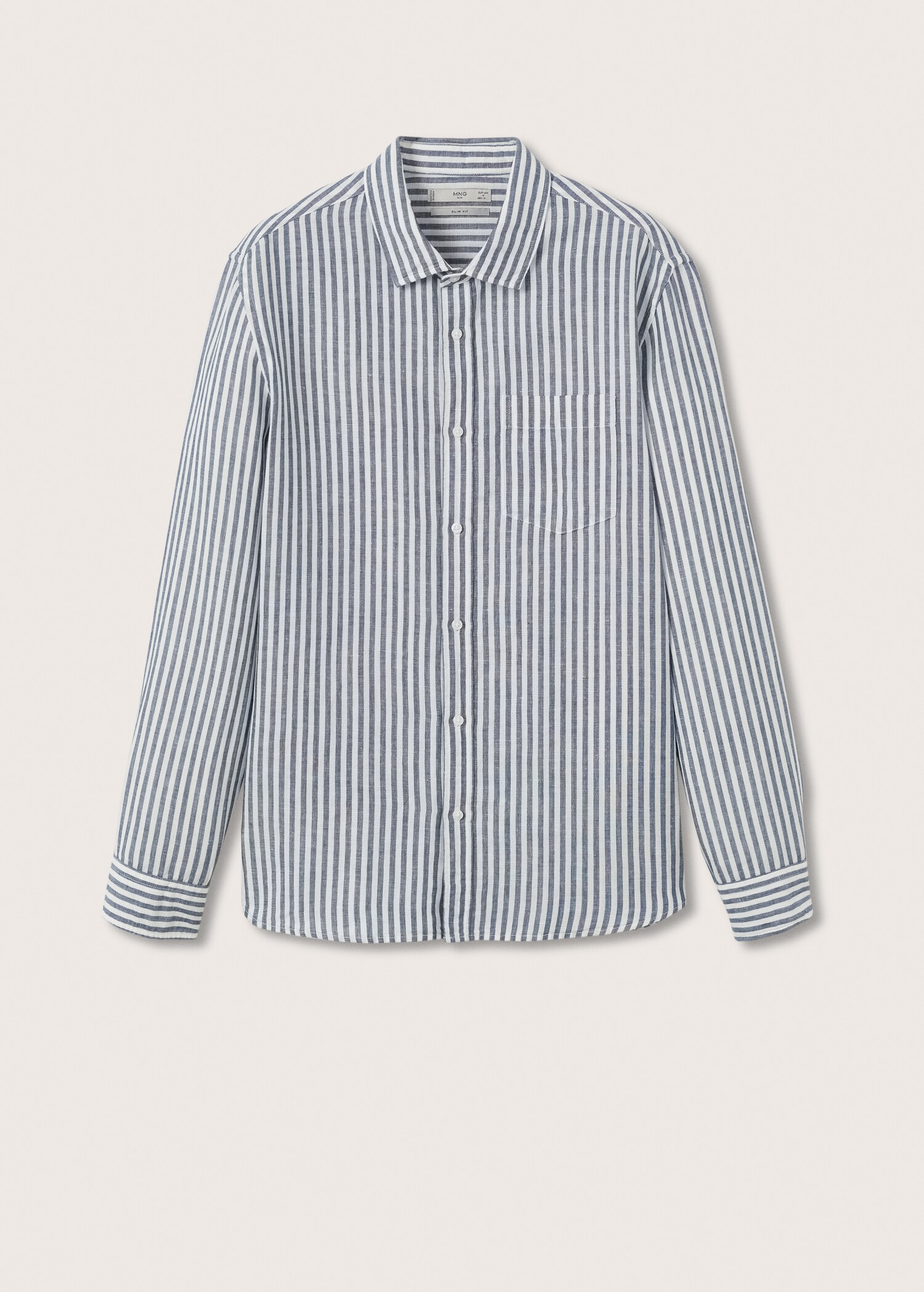 Slim fit striped linen shirt - Article without model