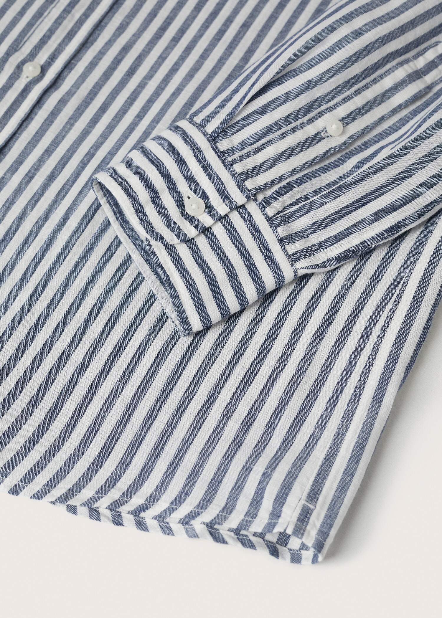 Slim fit striped linen shirt - Details of the article 8
