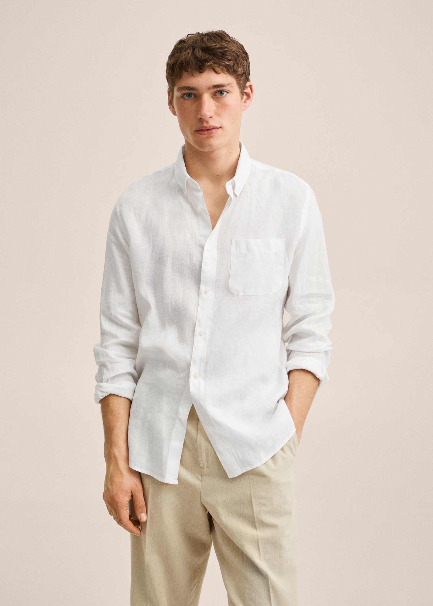 100% linen slim-fit shirt - Medium plane