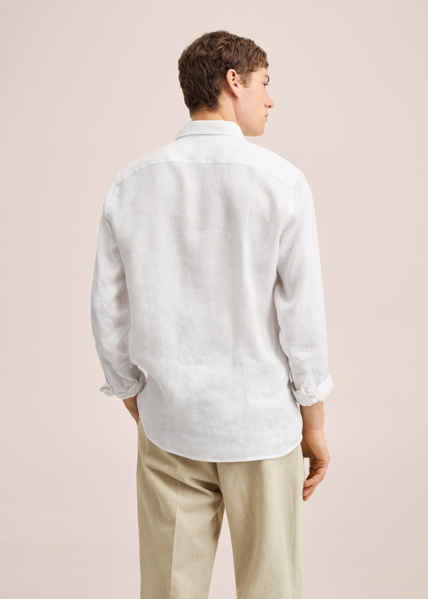 100% linen slim-fit shirt - Reverse of the article