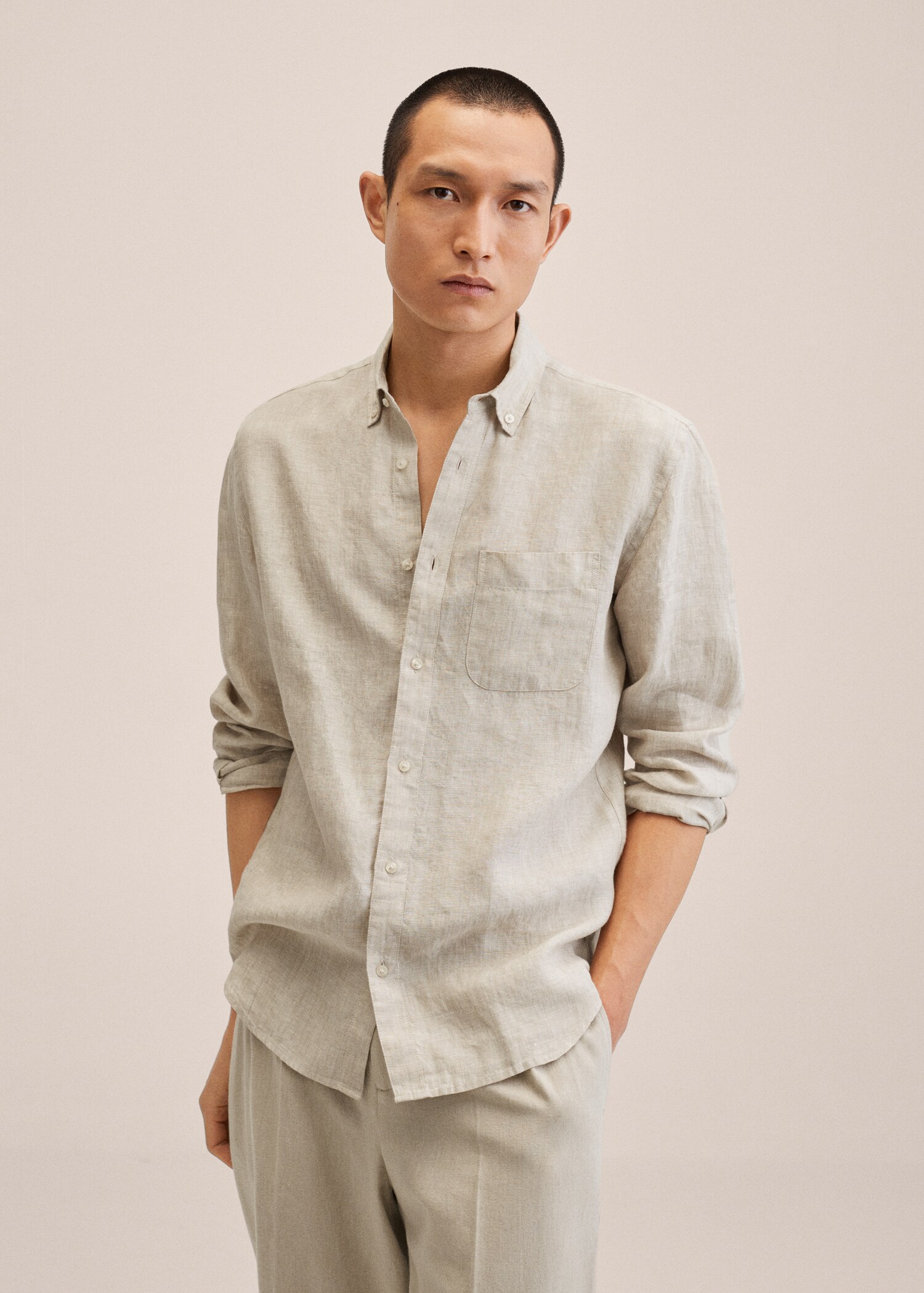 100% linen slim-fit shirt - Medium plane