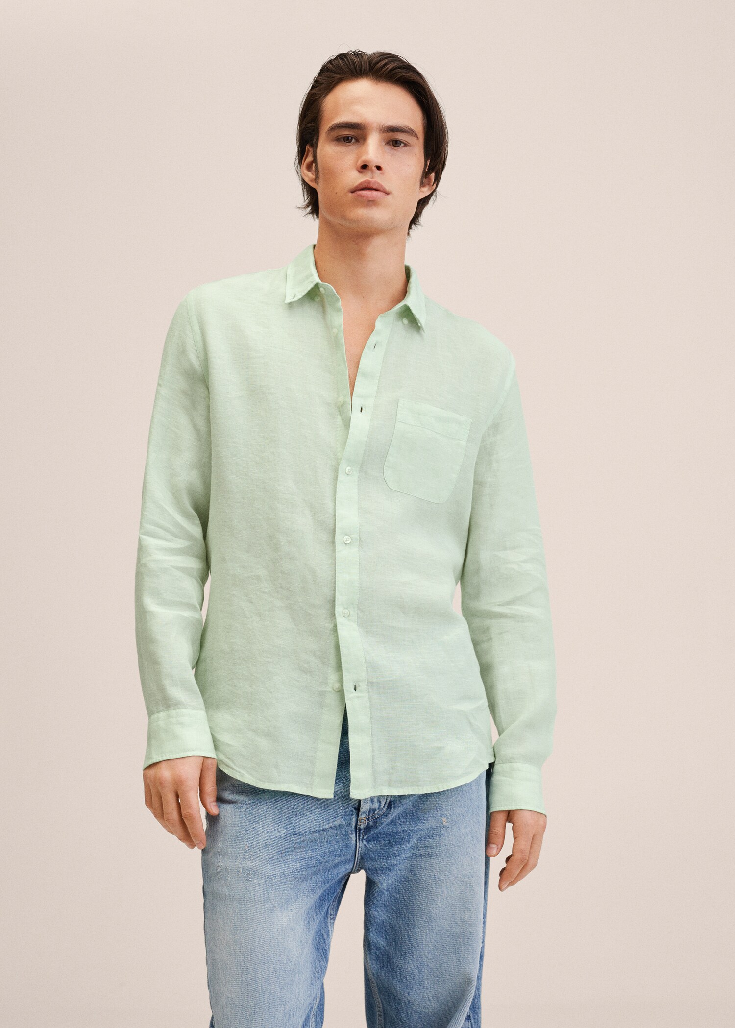 100% linen slim-fit shirt - Medium plane