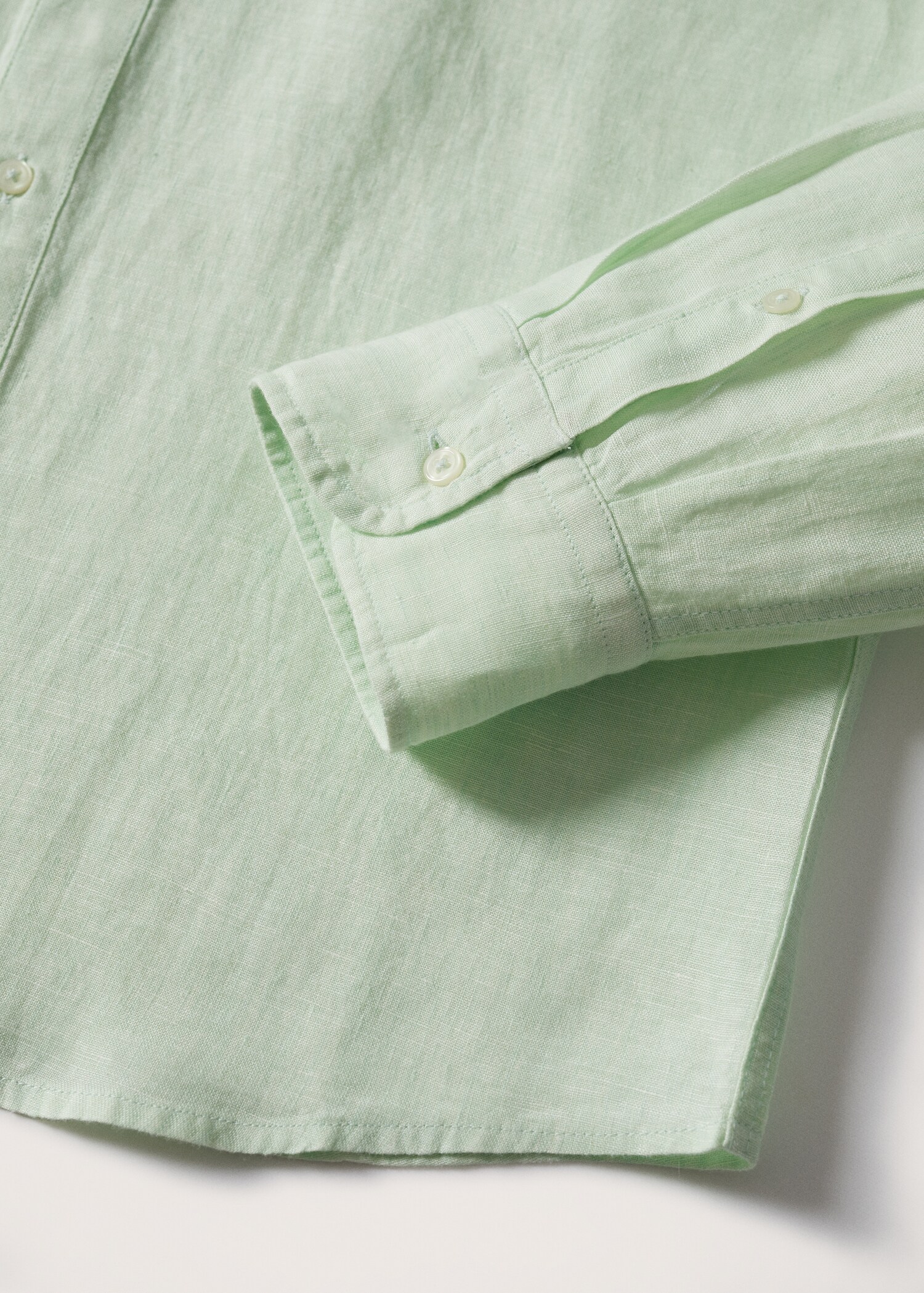 100% linen slim-fit shirt - Details of the article 7