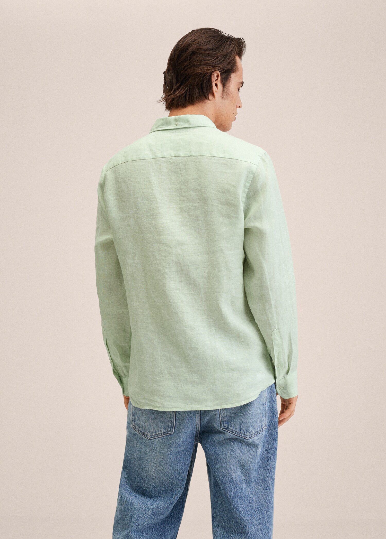 100% linen slim-fit shirt - Reverse of the article