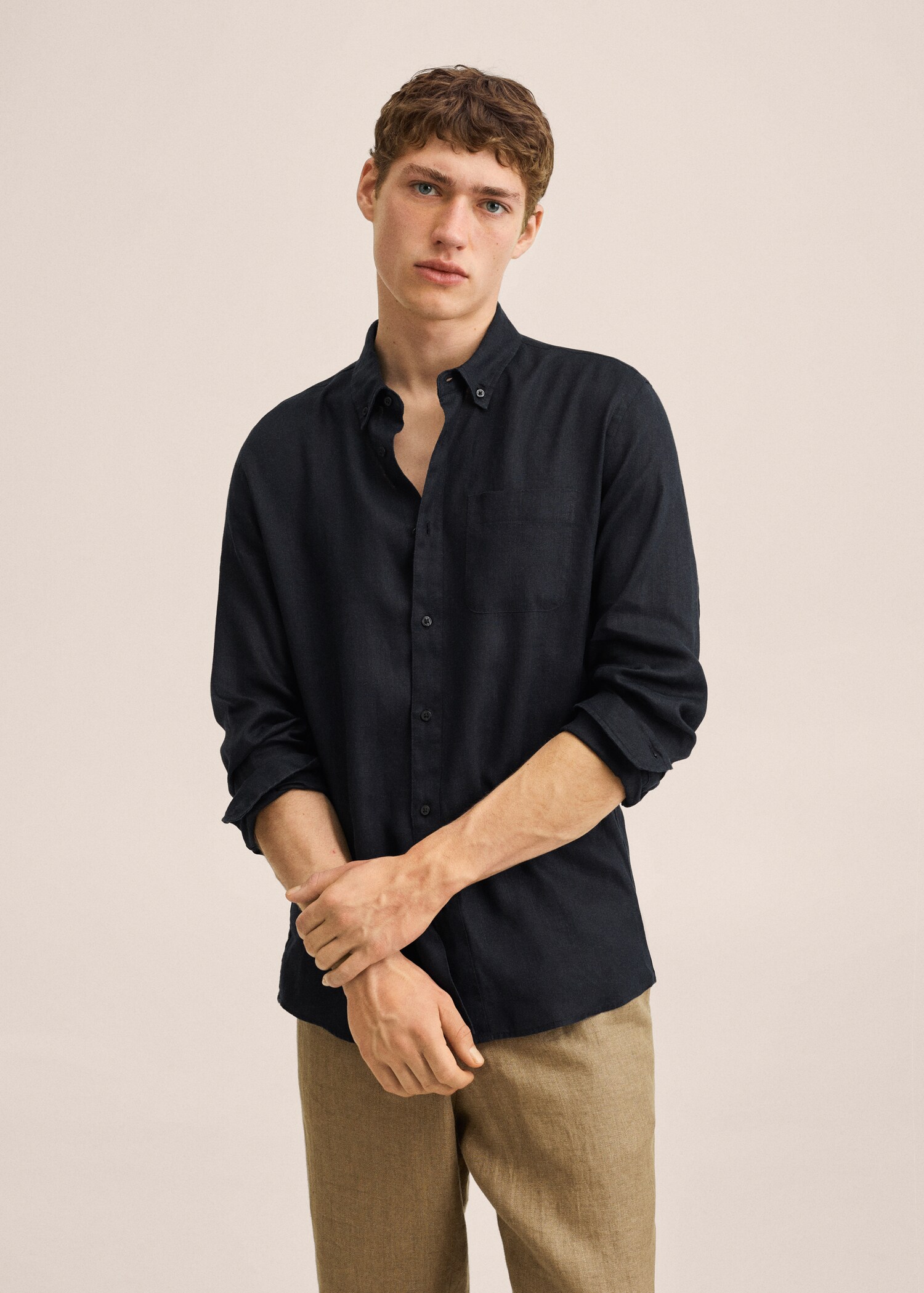 100% linen slim-fit shirt - Medium plane