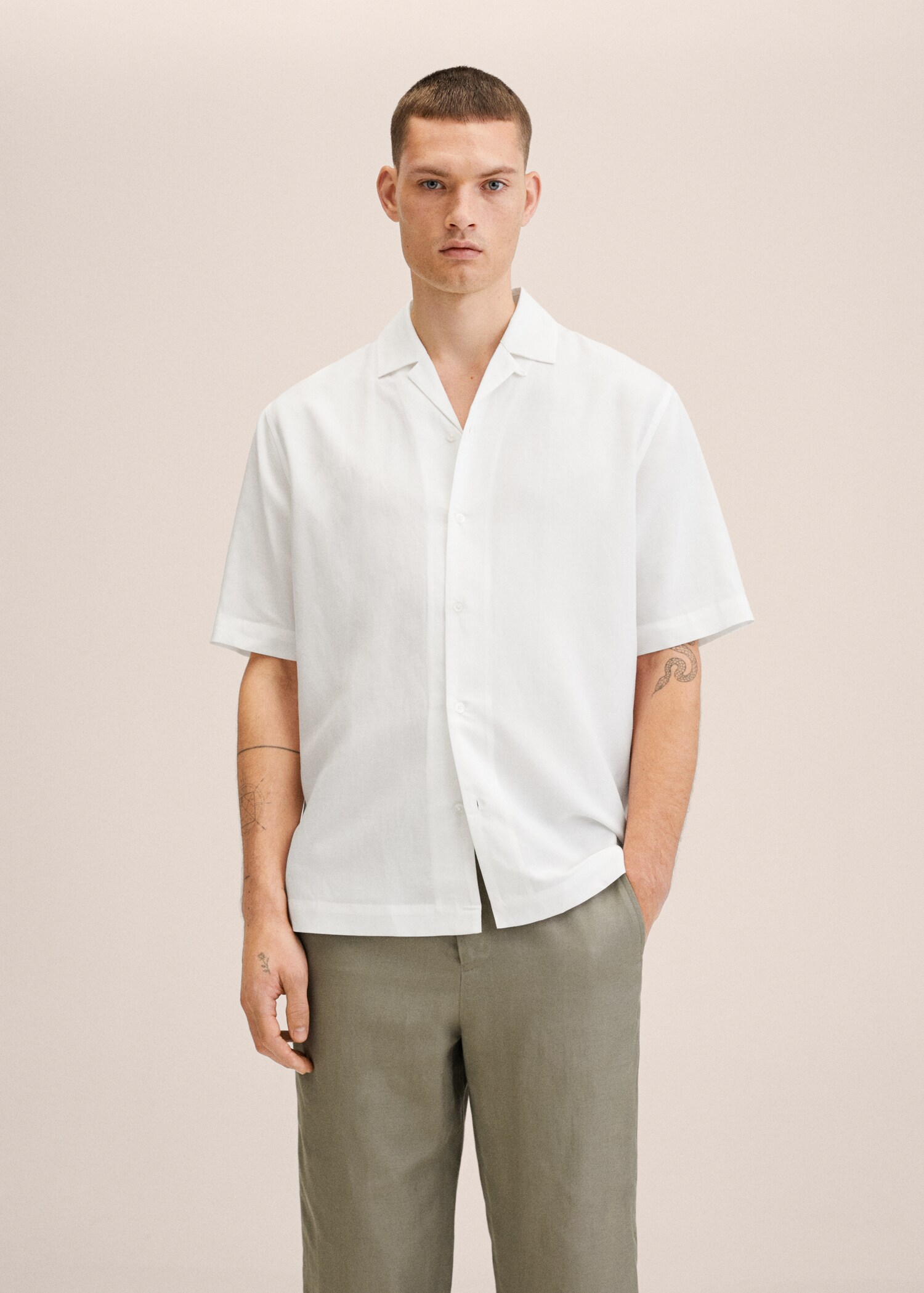 Camisa lyocell lino bowling - Plano medio