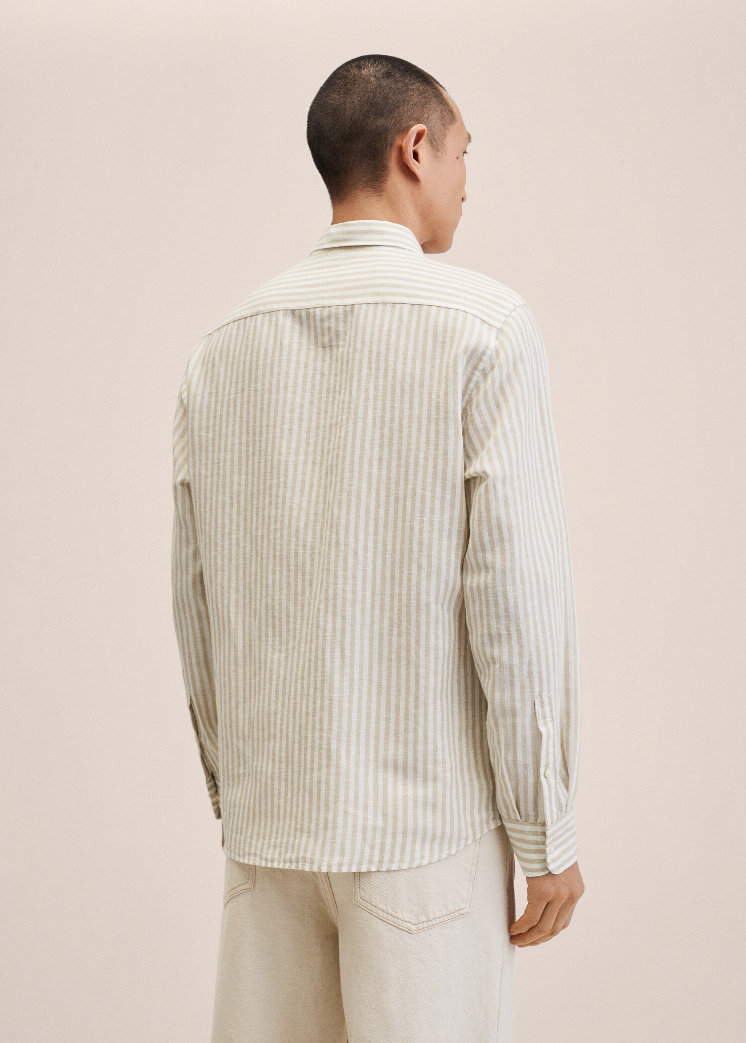 Slim fit striped linen shirt - Reverse of the article