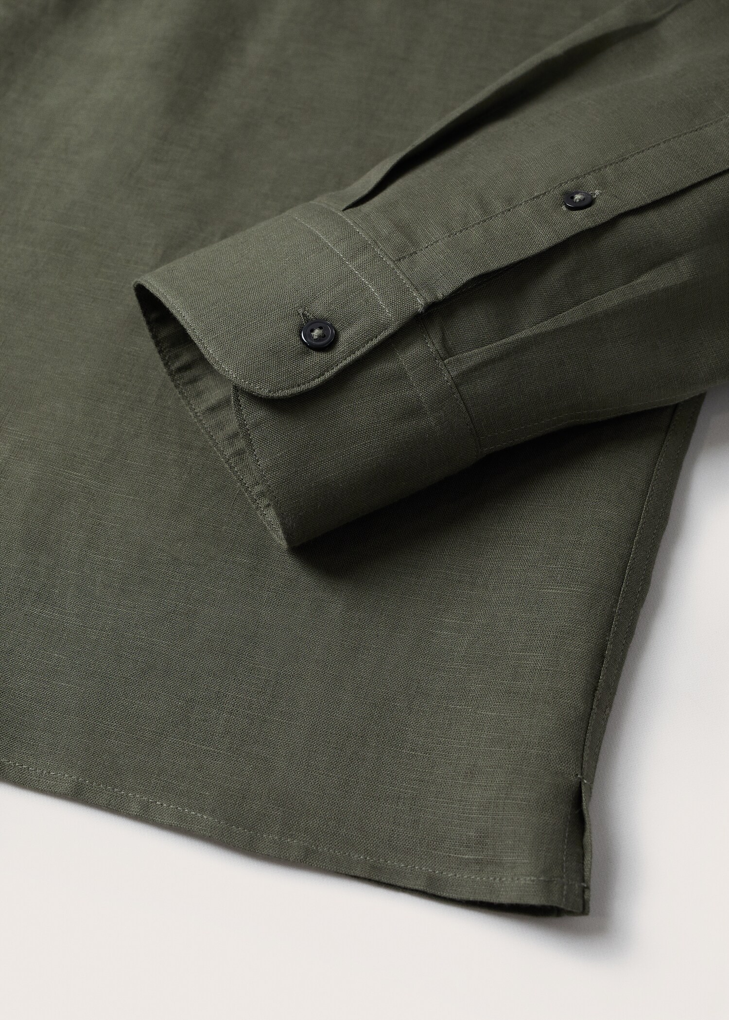 Regular-fit Mao-collar linen shirt - Details of the article 8