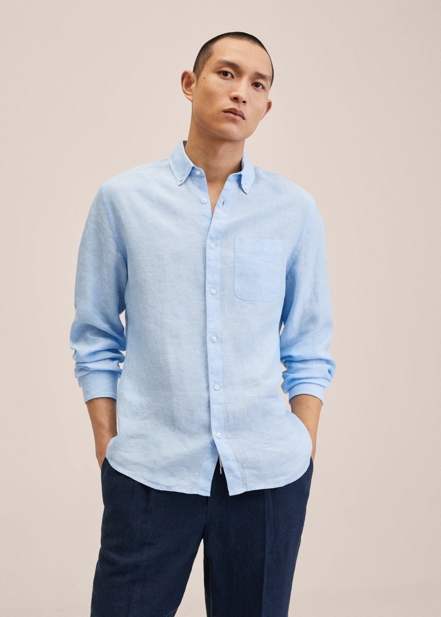 100% linen slim-fit shirt - Medium plane