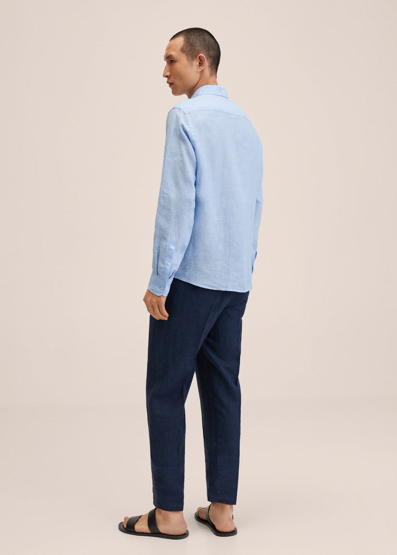 100% linen slim-fit shirt - Reverse of the article
