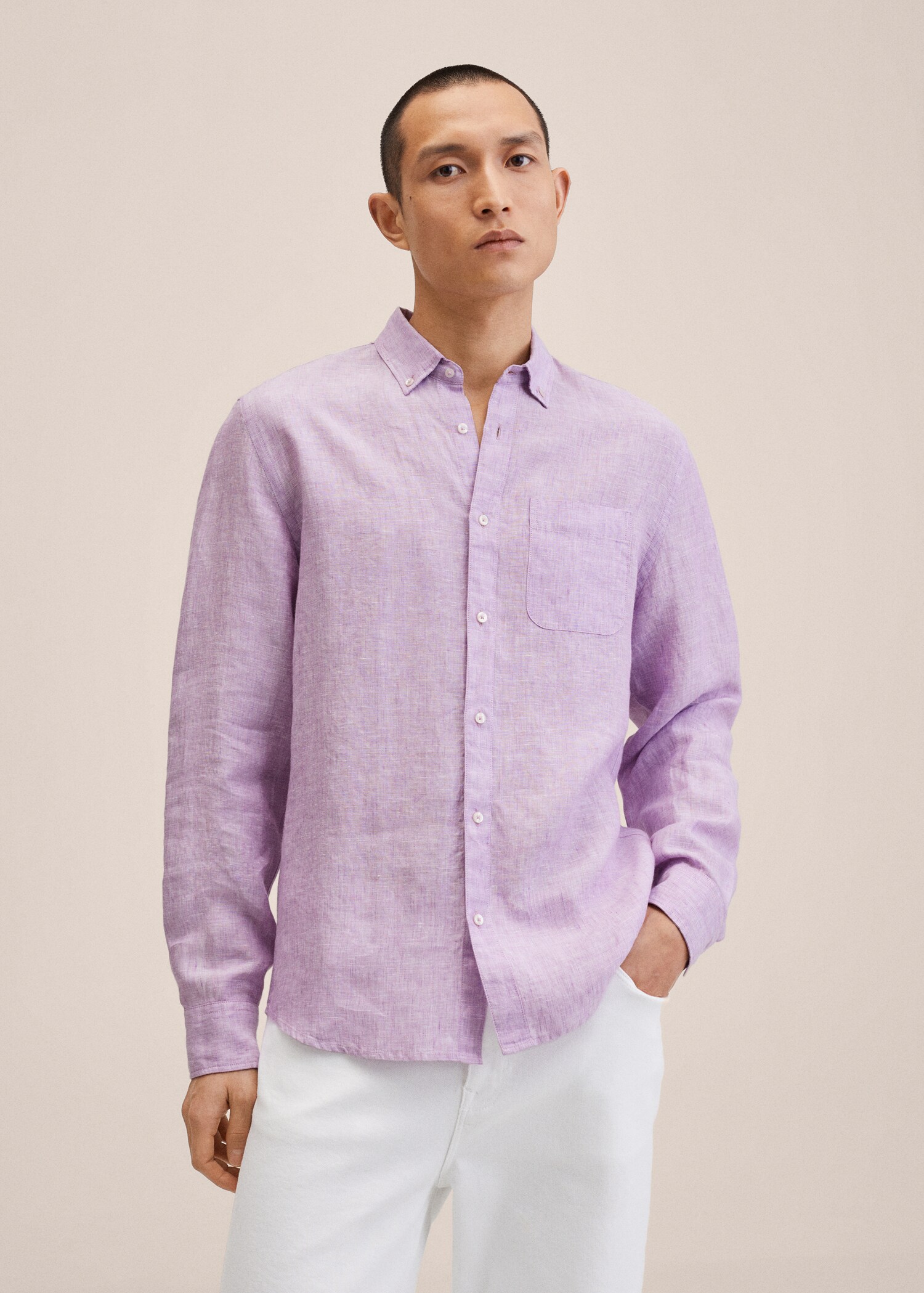 100% linen slim-fit shirt - Medium plane