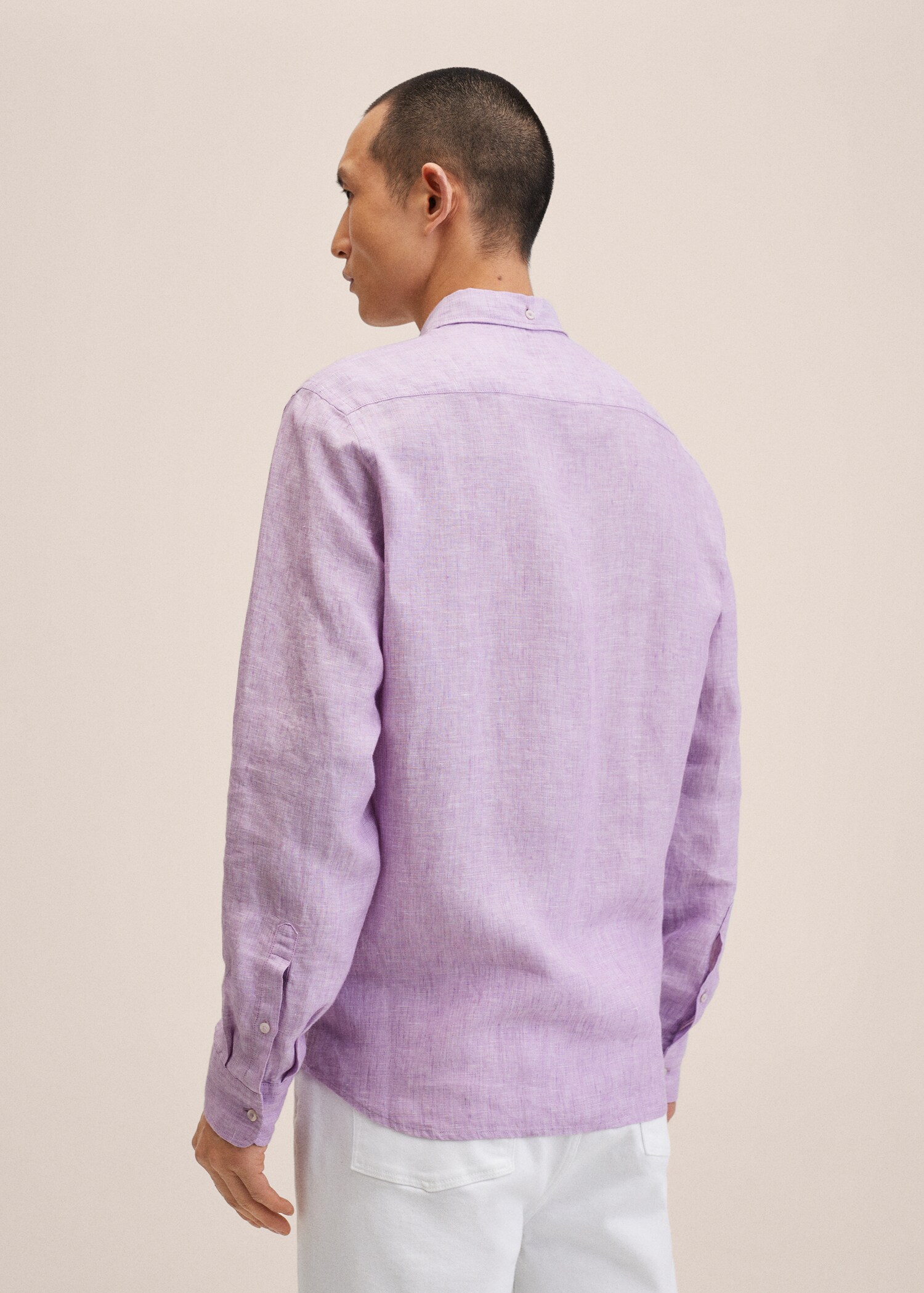 100% linen slim-fit shirt - Reverse of the article