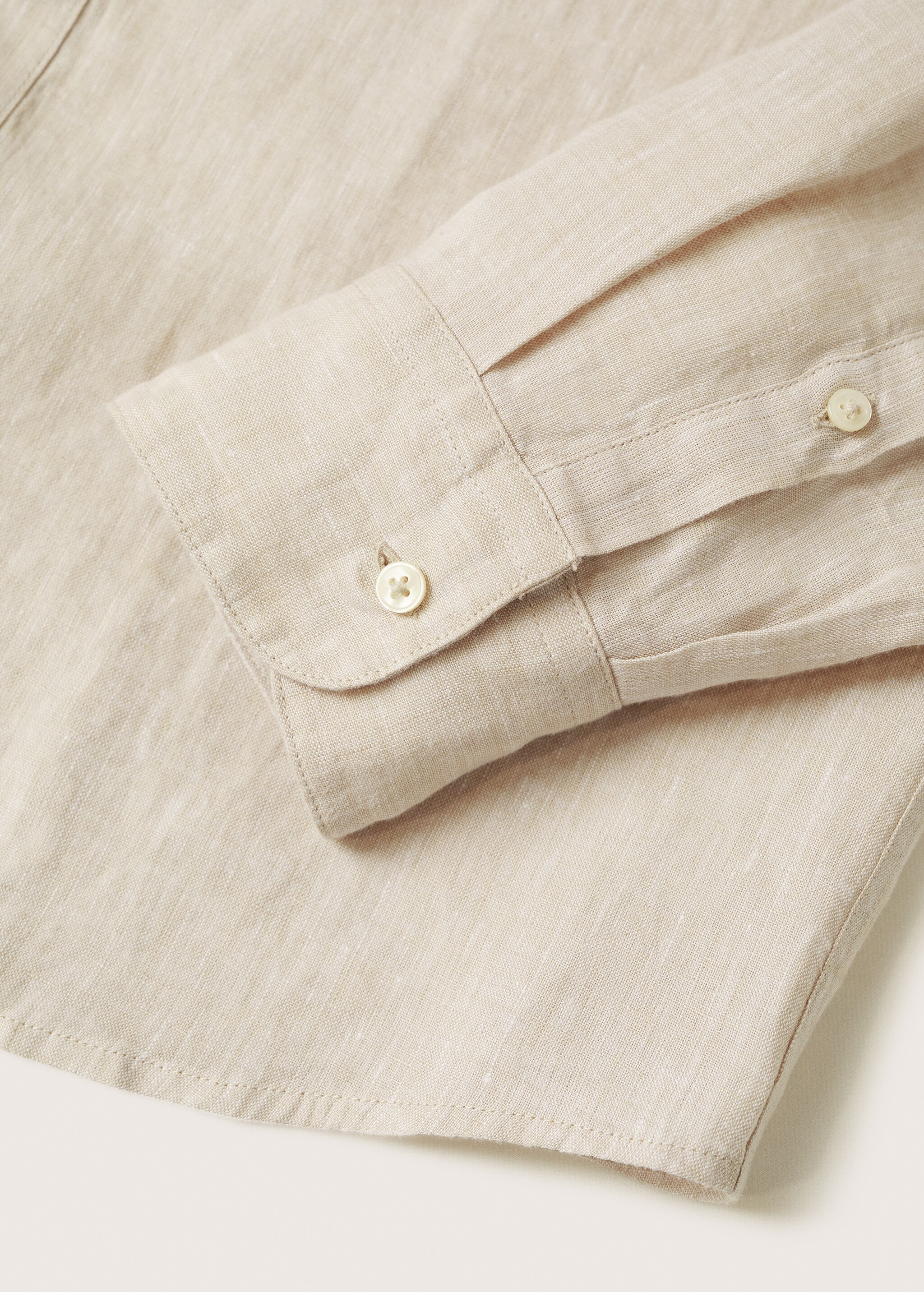 Slim-fit Mao collar linen shirt - Details of the article 7