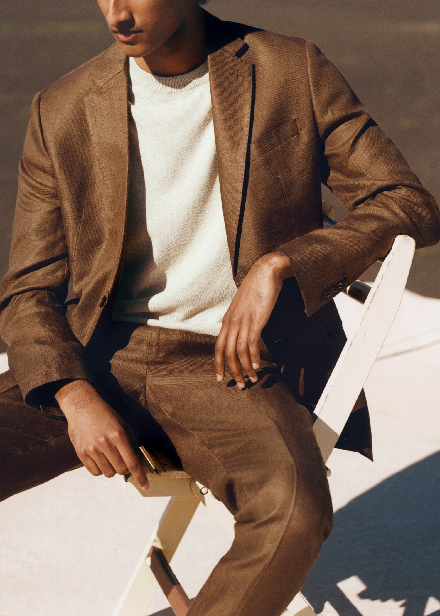 Slim fit linen suit blazer - Details of the article 5