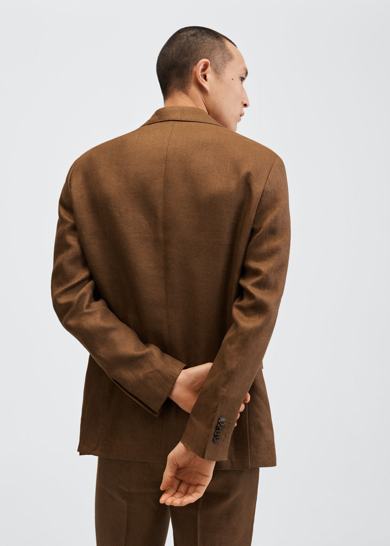 Slim fit linen suit blazer - Reverse of the article