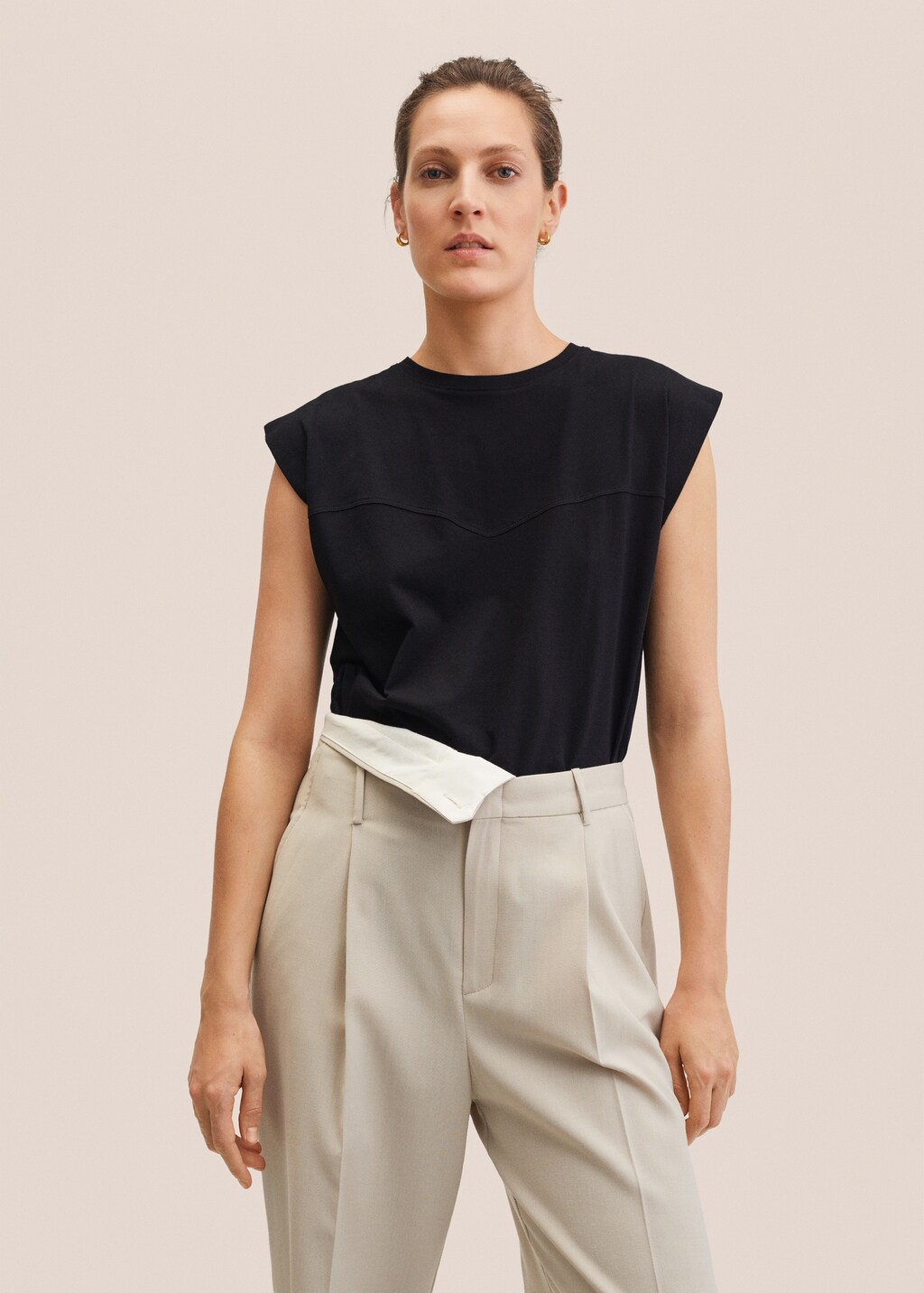 Seam detail T-shirt - Woman | MANGO OUTLET USA
