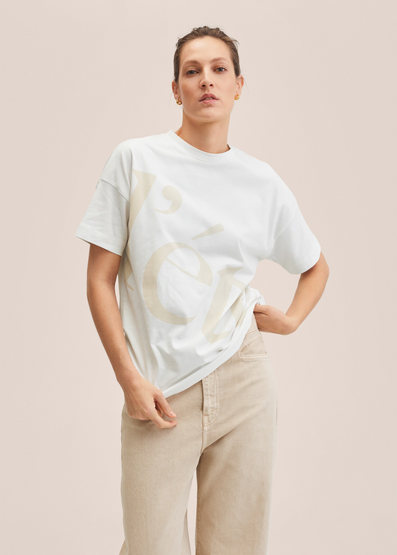Camiseta algodón letras - Plano medio
