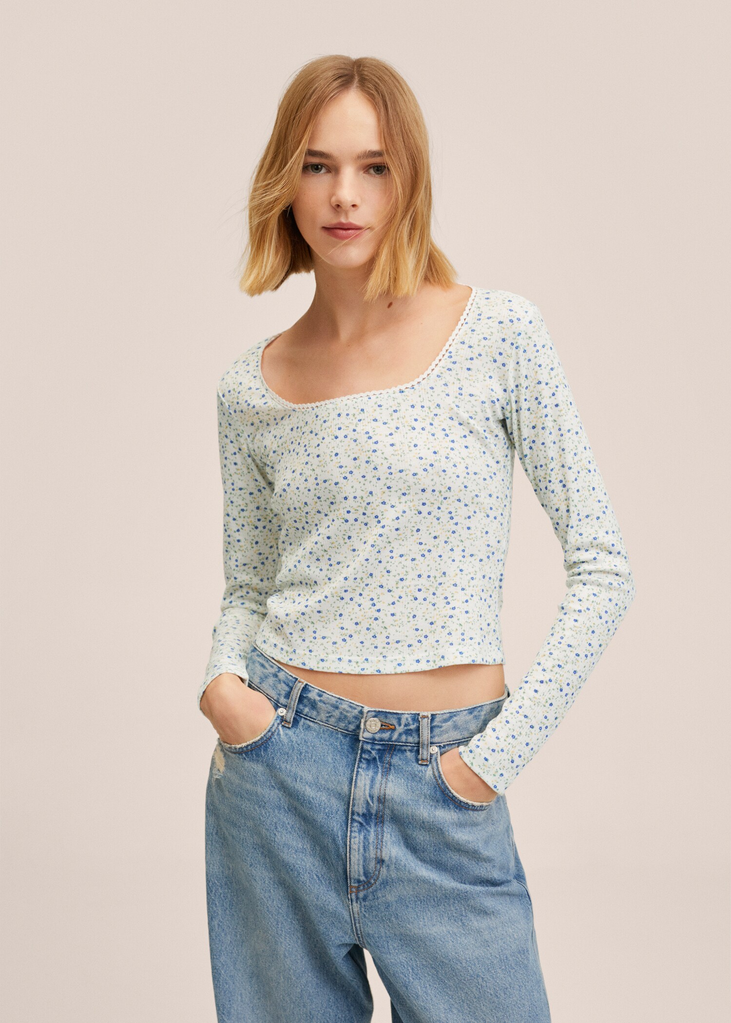 T-shirt imprimé floral - Plan moyen