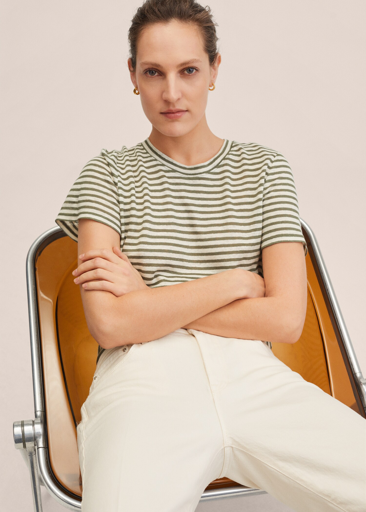 100% linen t-shirt - Details of the article 2