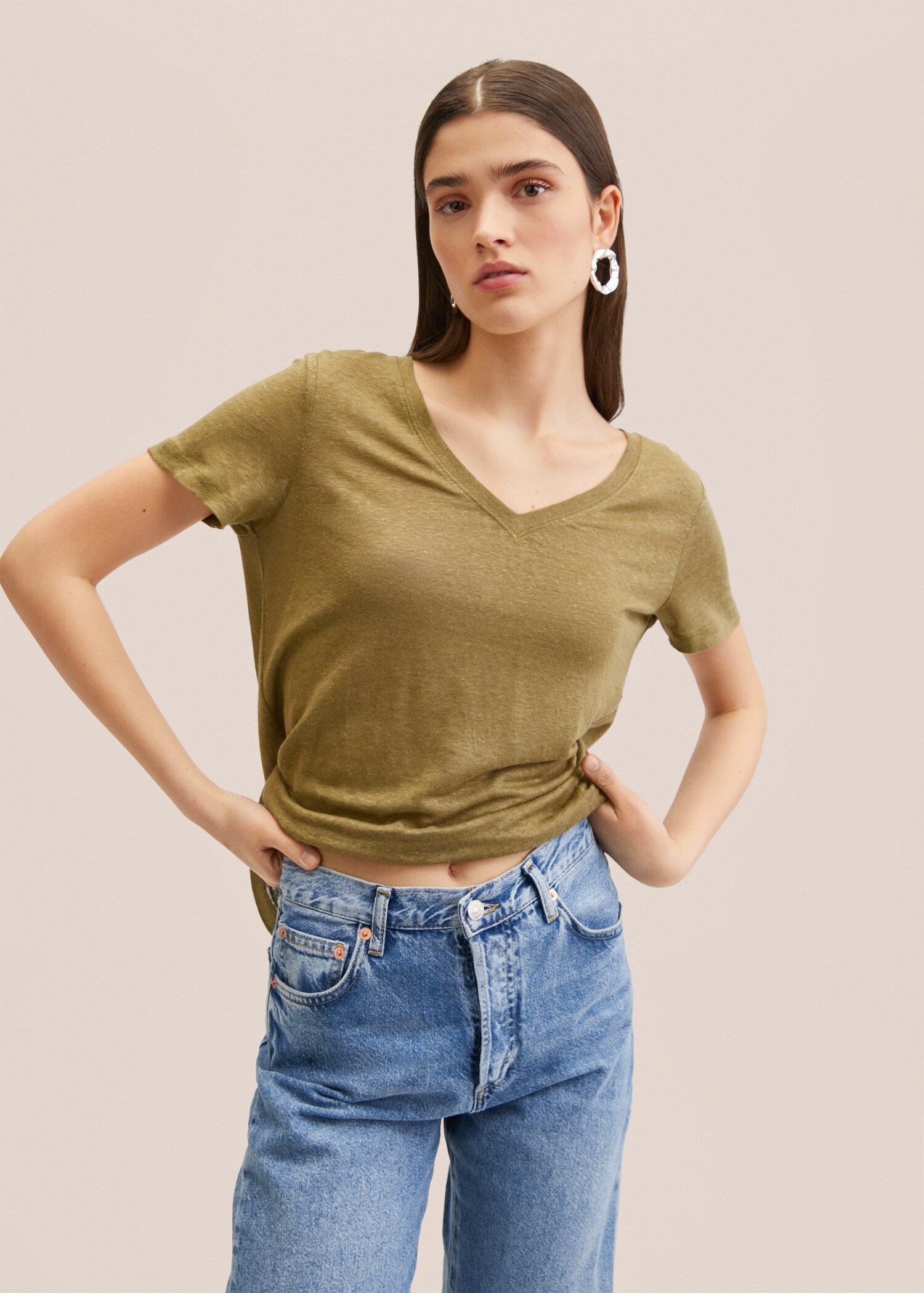 100% linen t-shirt - Medium plane