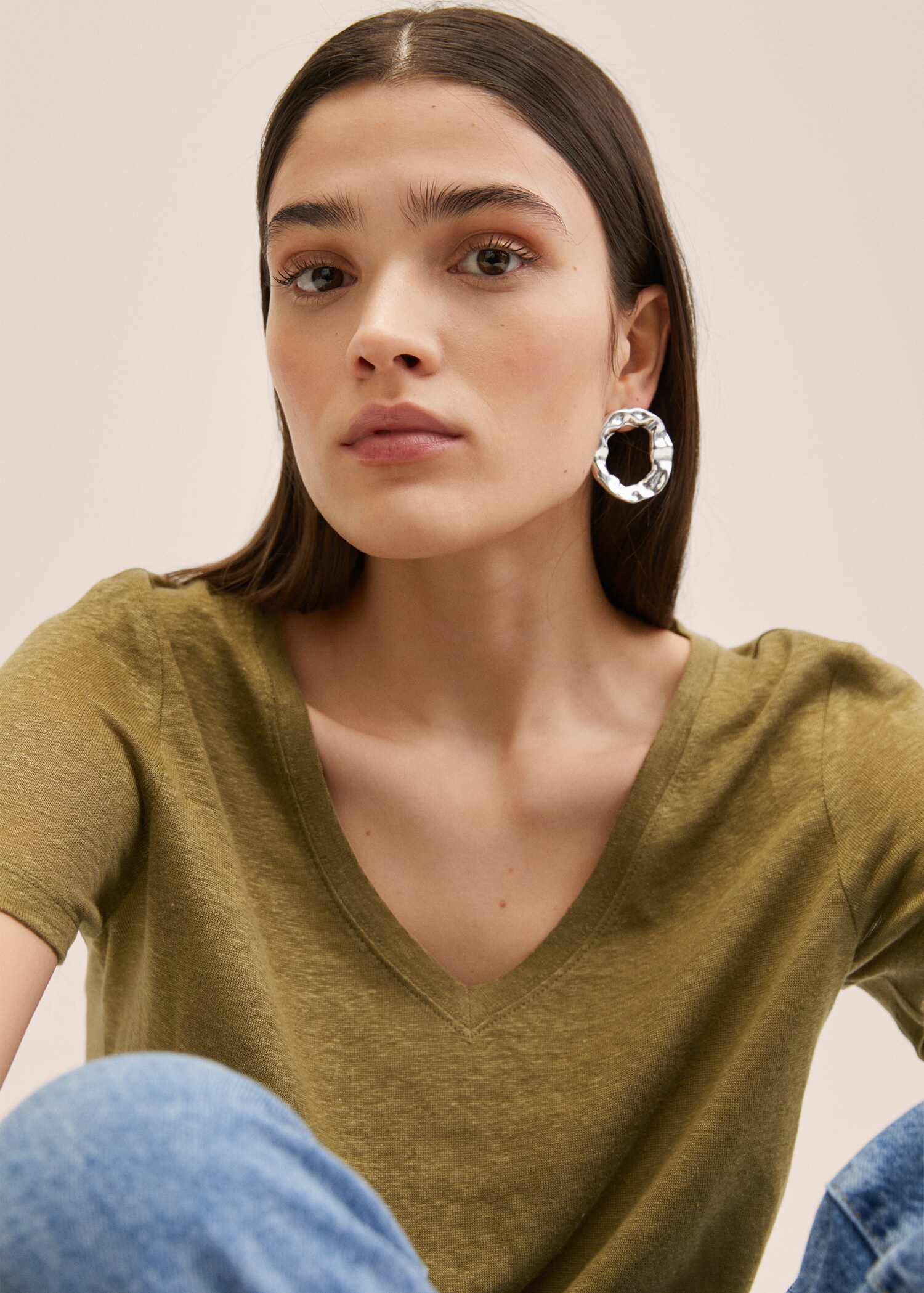 100% linen t-shirt - Details of the article 1