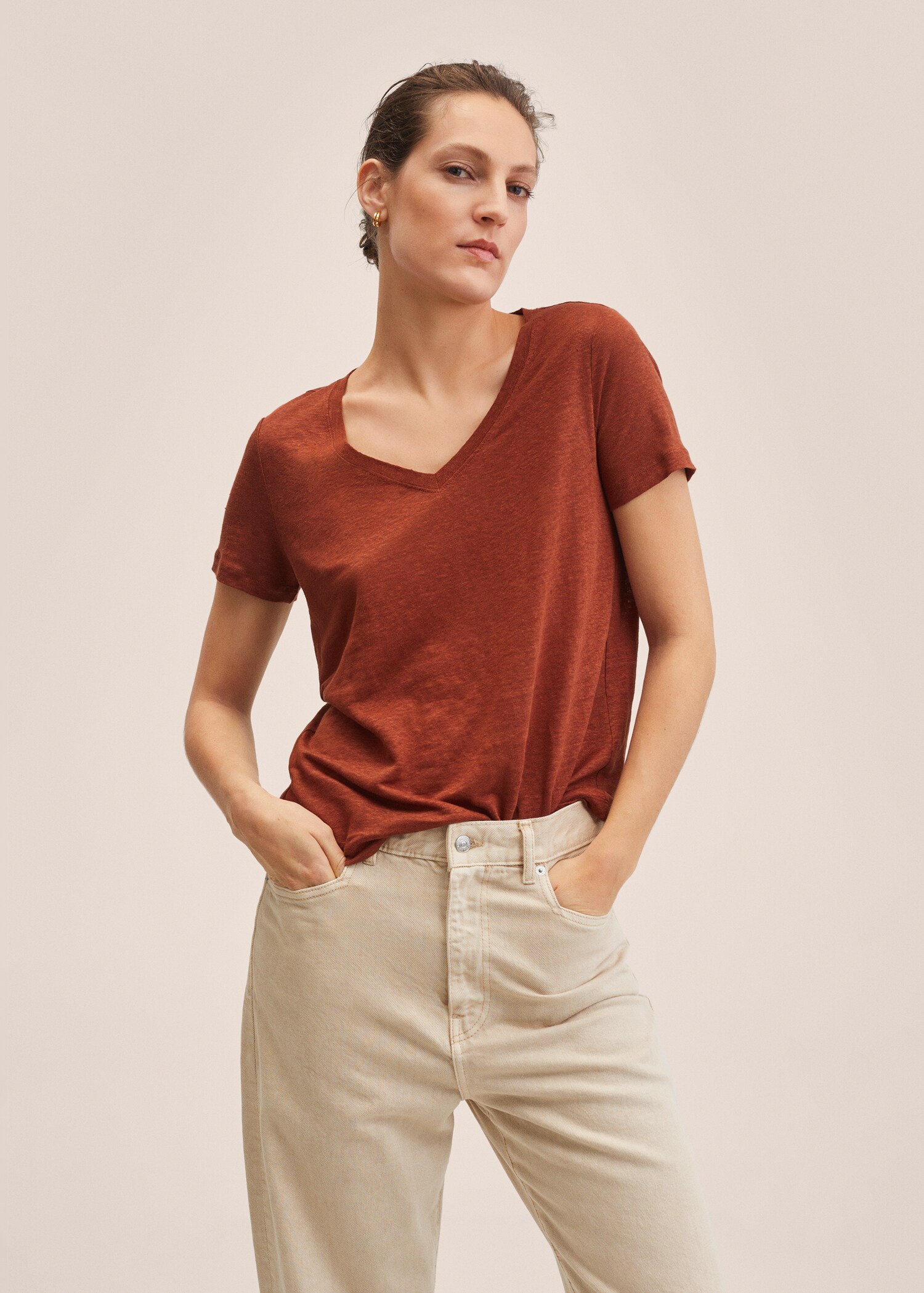 100% linen t-shirt - Medium plane