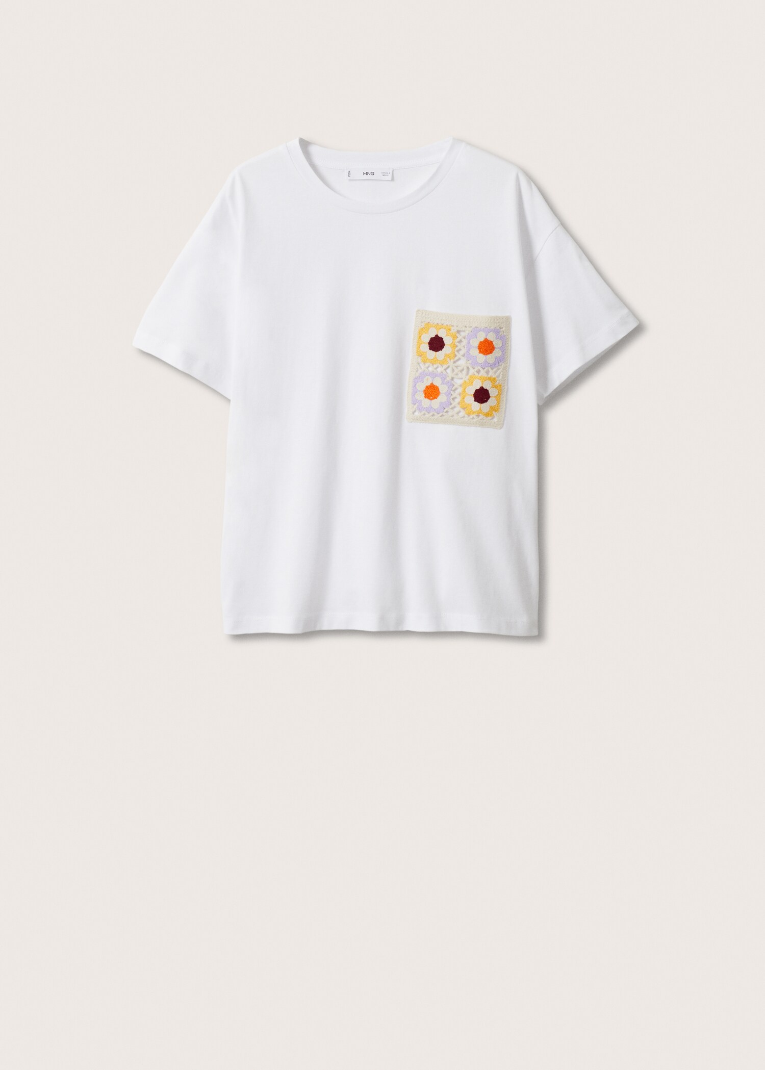 Embroidered detail cotton T-shirt - Article without model