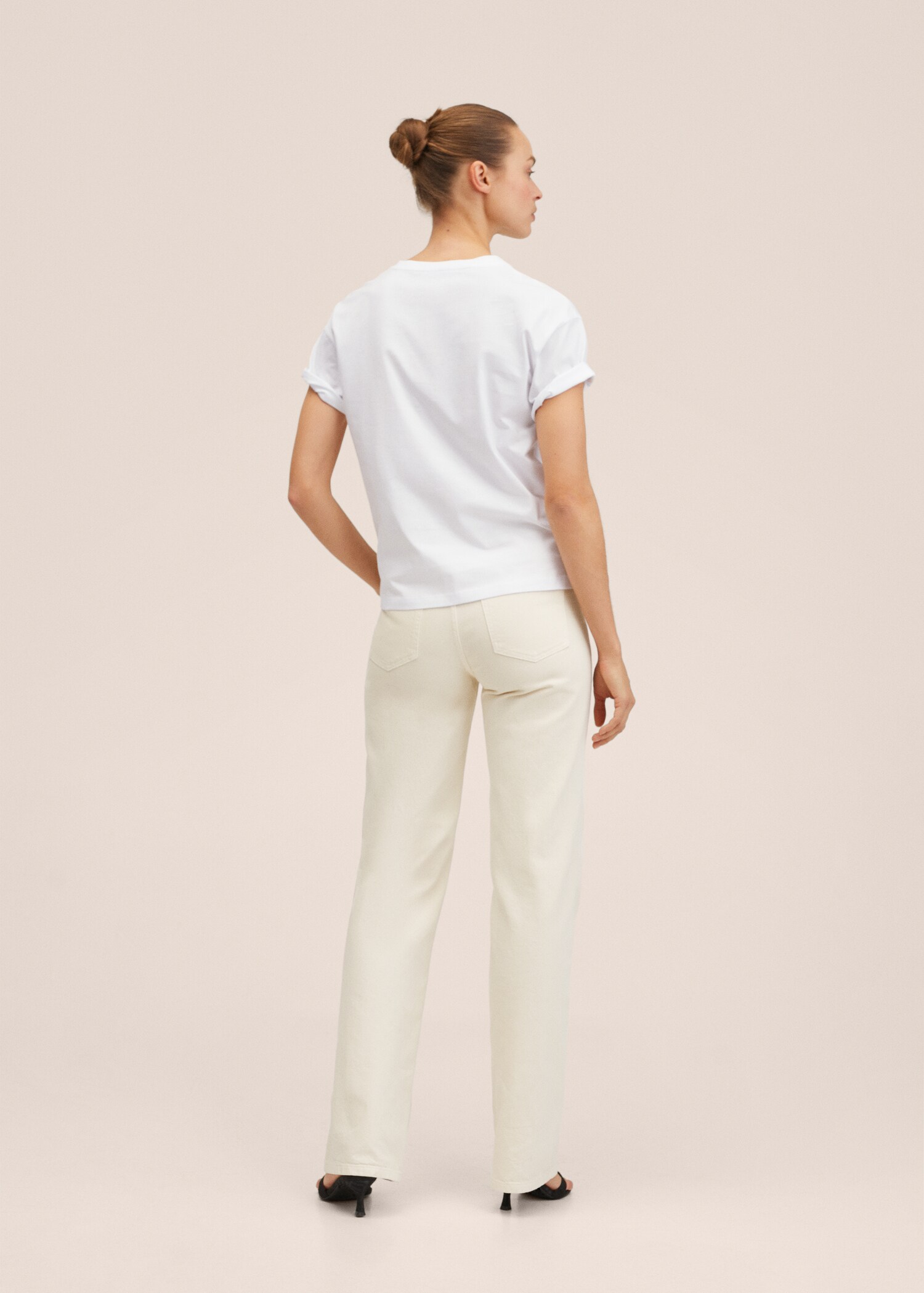 Embroidered detail cotton T-shirt - Reverse of the article