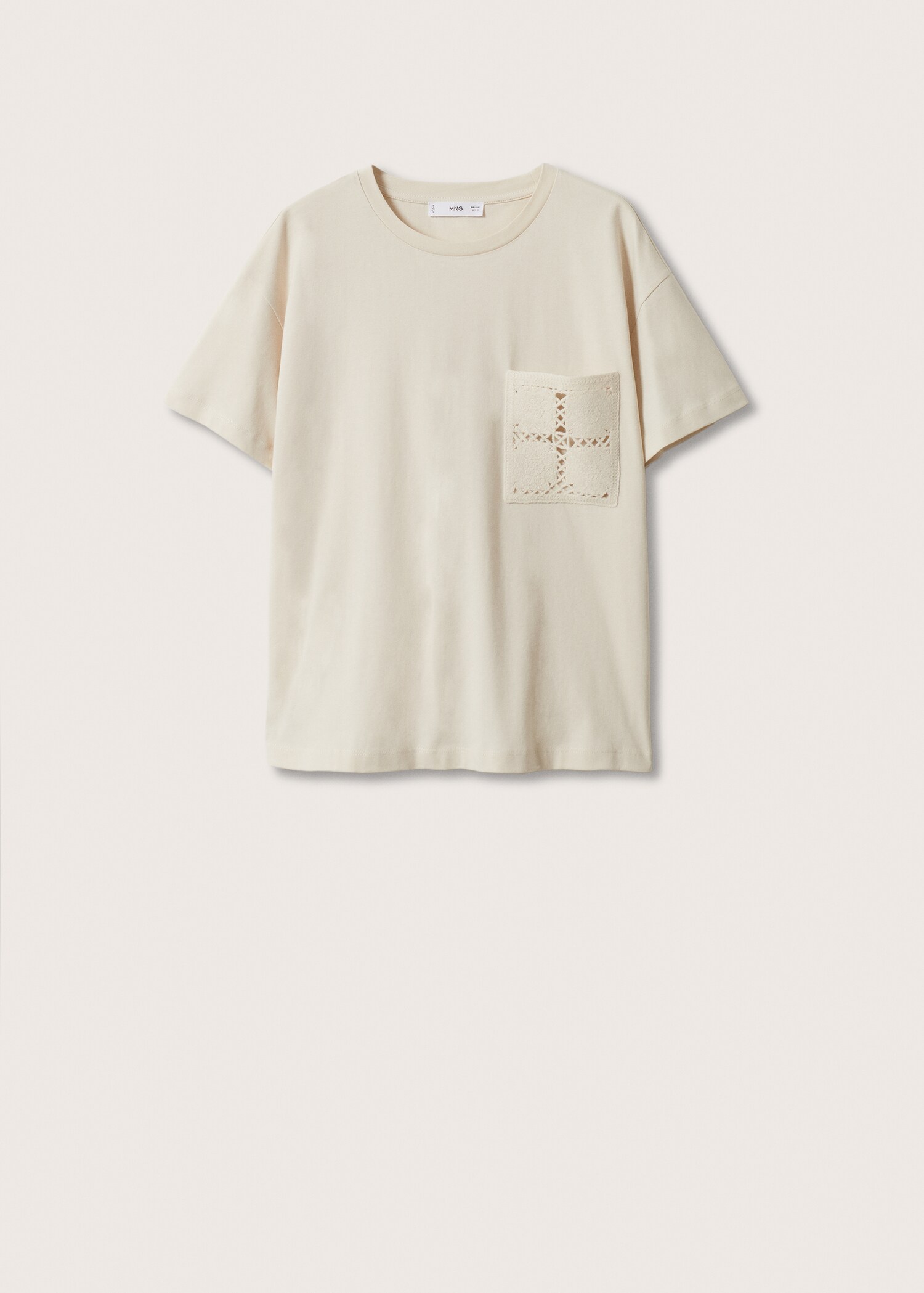 Embroidered detail cotton T-shirt - Article without model