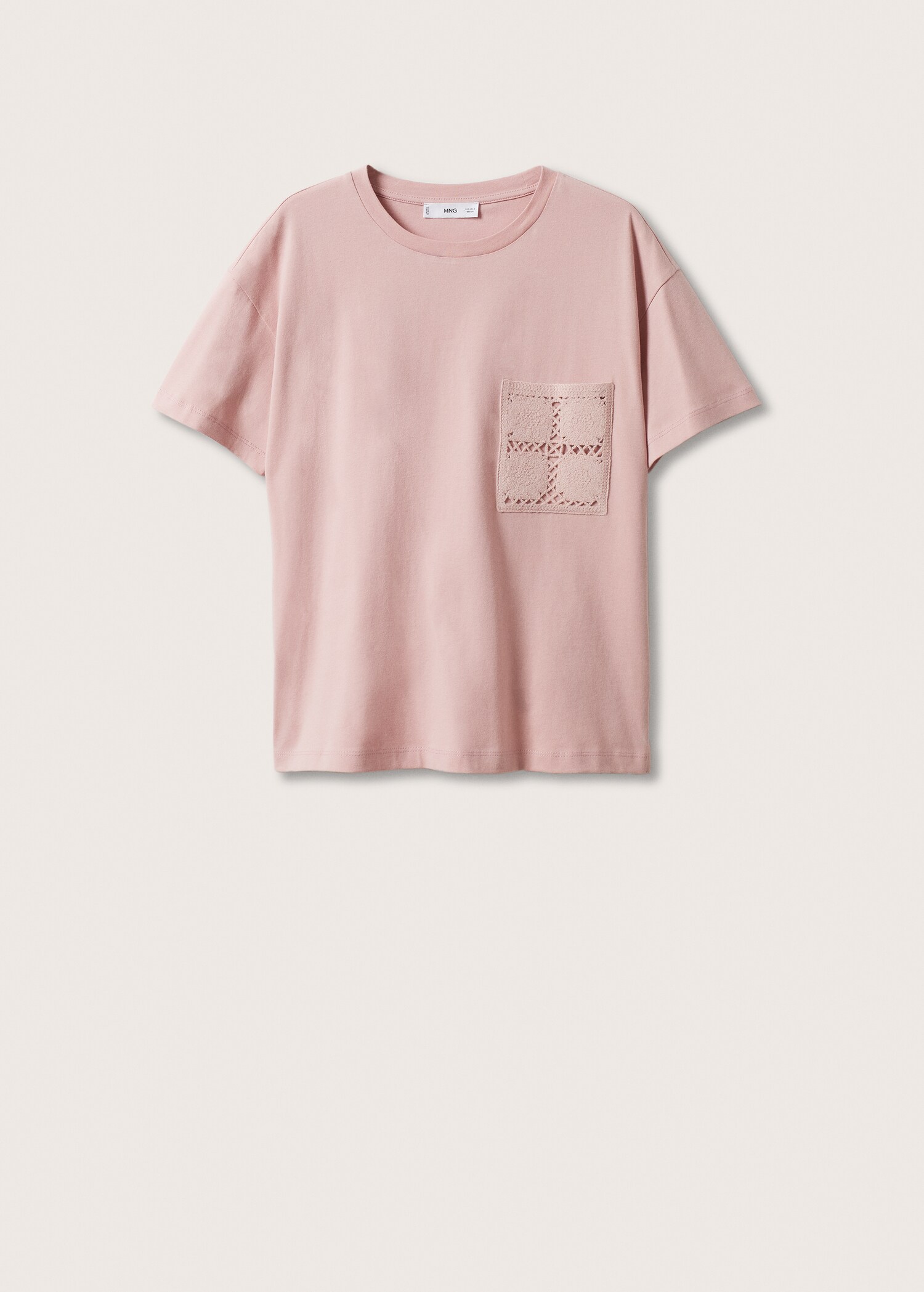 Embroidered detail cotton T-shirt - Article without model