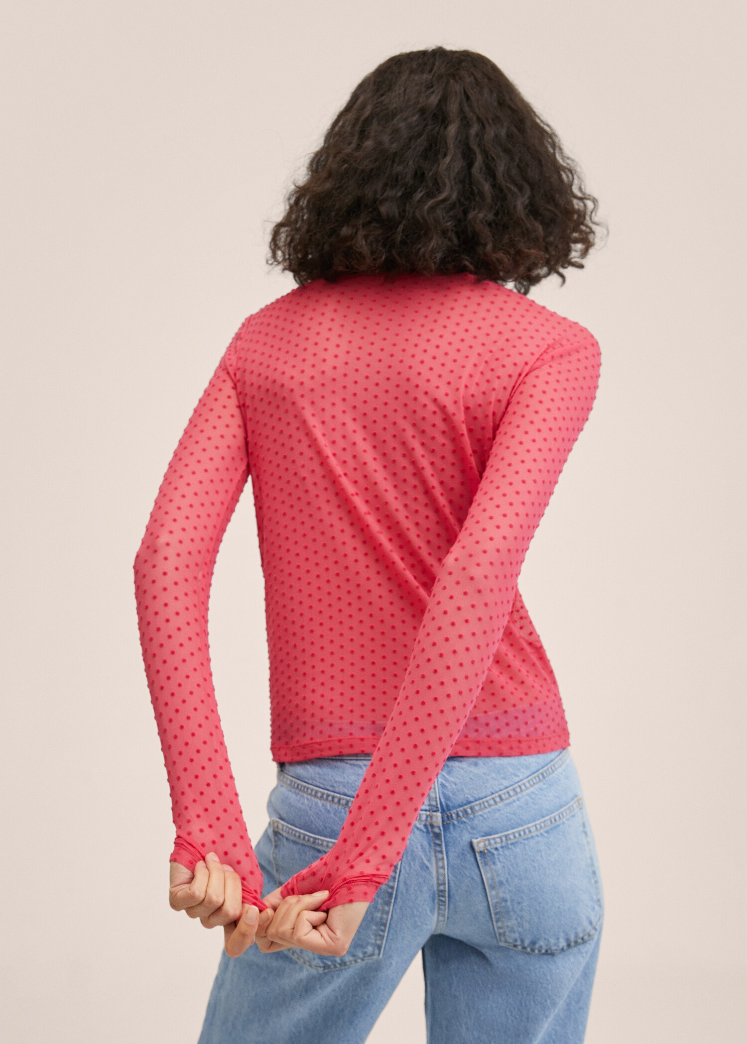 Camiseta semitransparente flocado - Reverso del artículo