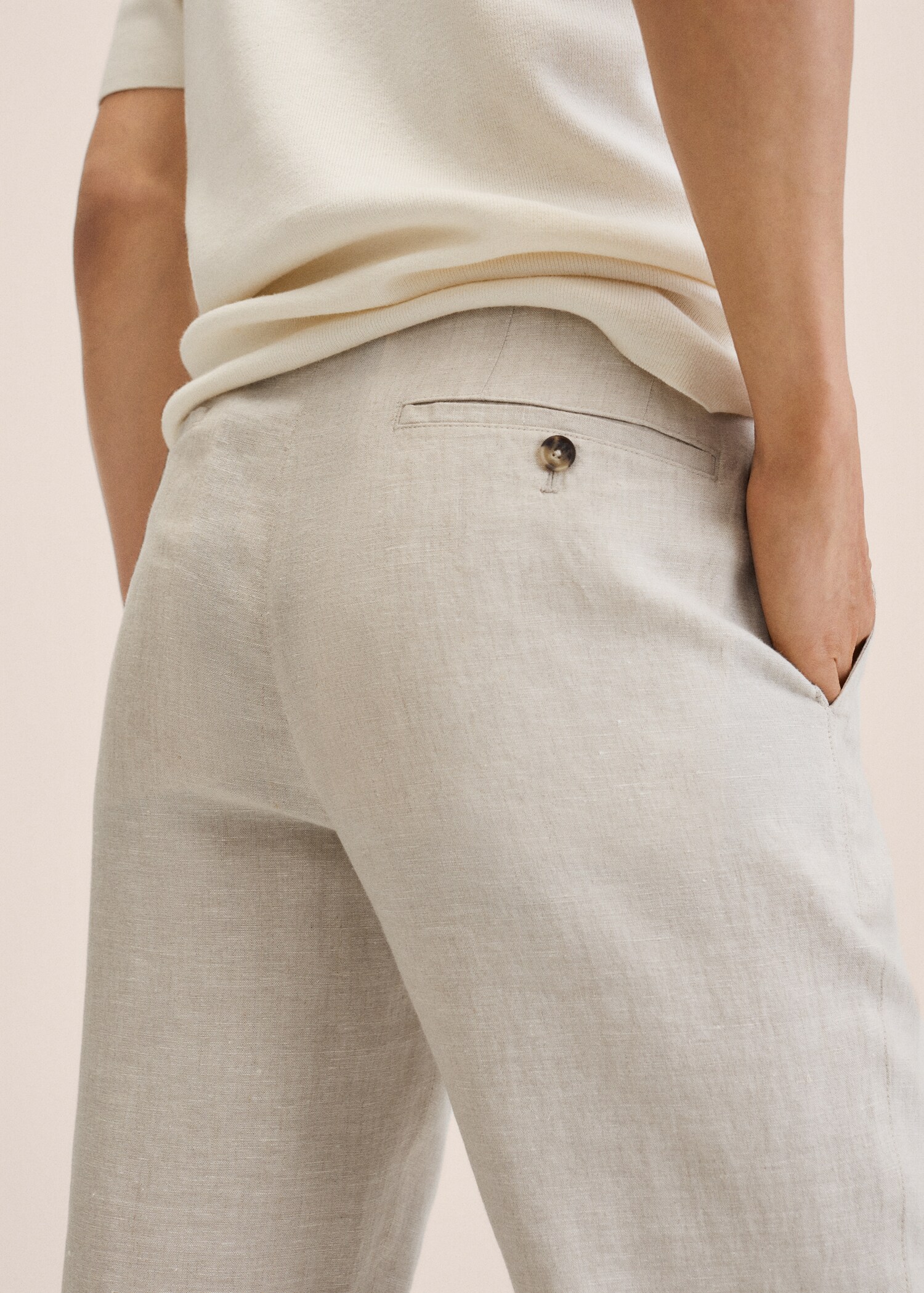 Slim fit linen trousers - Details of the article 3