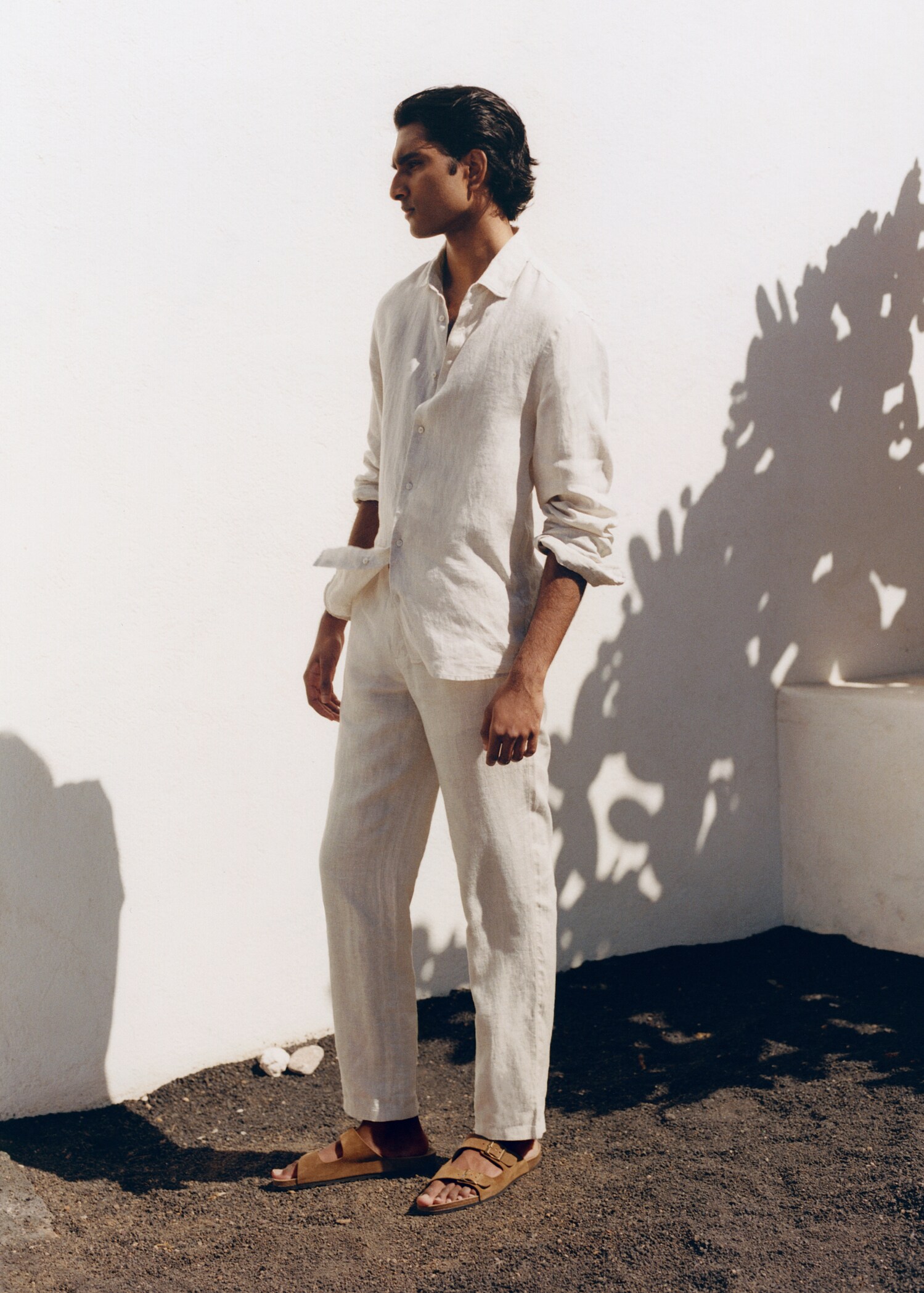 Slim fit linen trousers - Details of the article 5