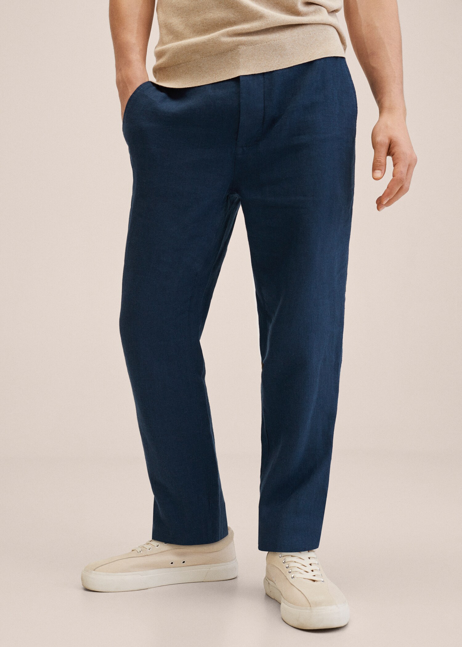 Pantalon lin slim fit - Plan moyen
