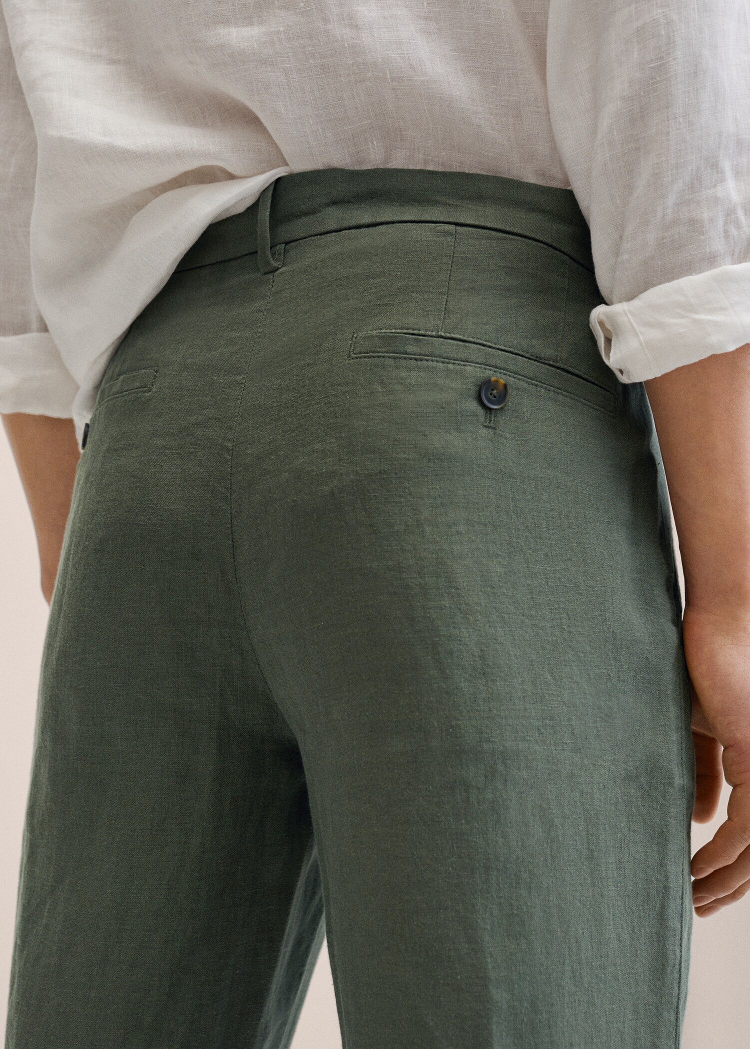 Slim fit linen trousers - Details of the article 3