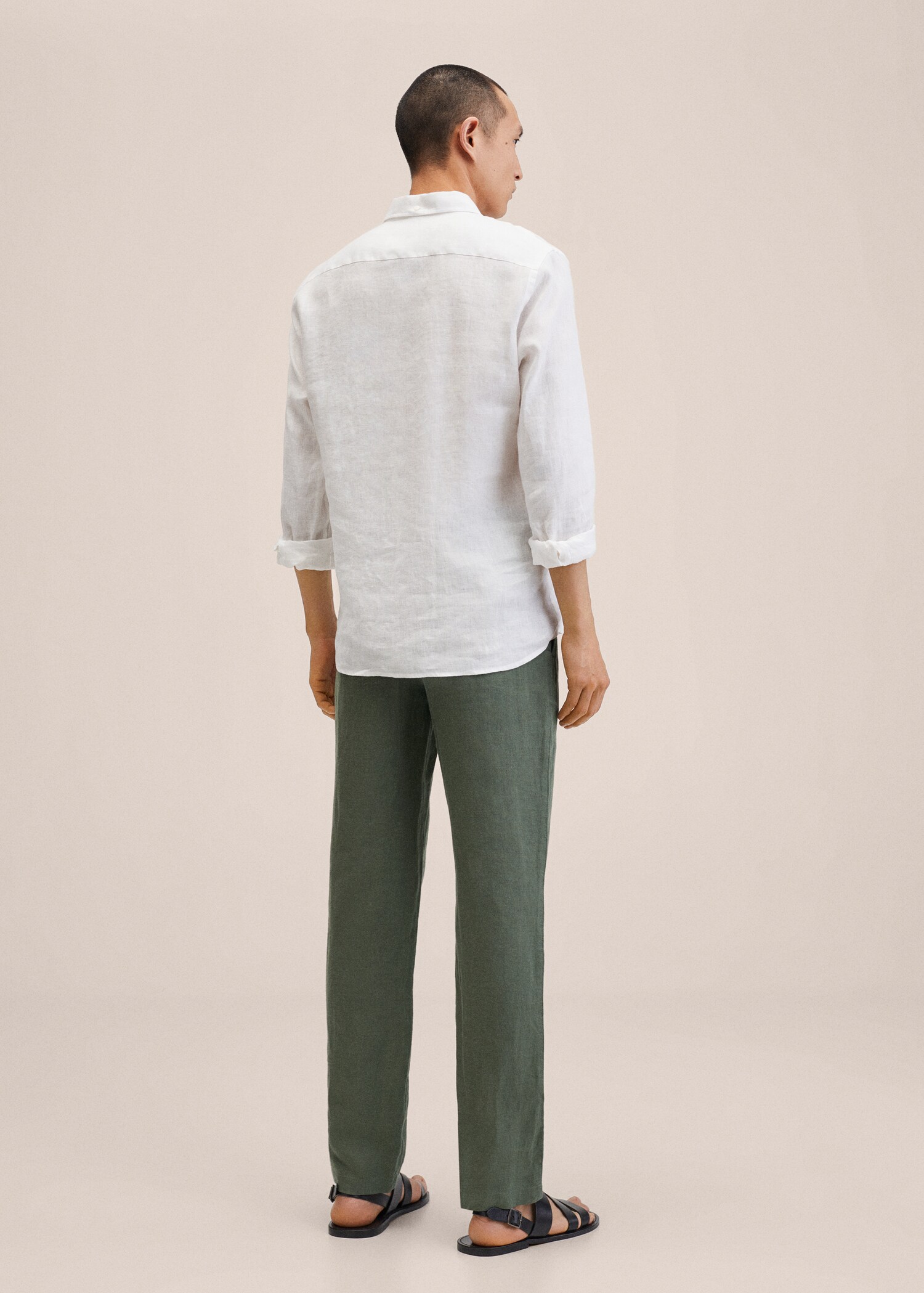 Slim fit linen trousers - Reverse of the article