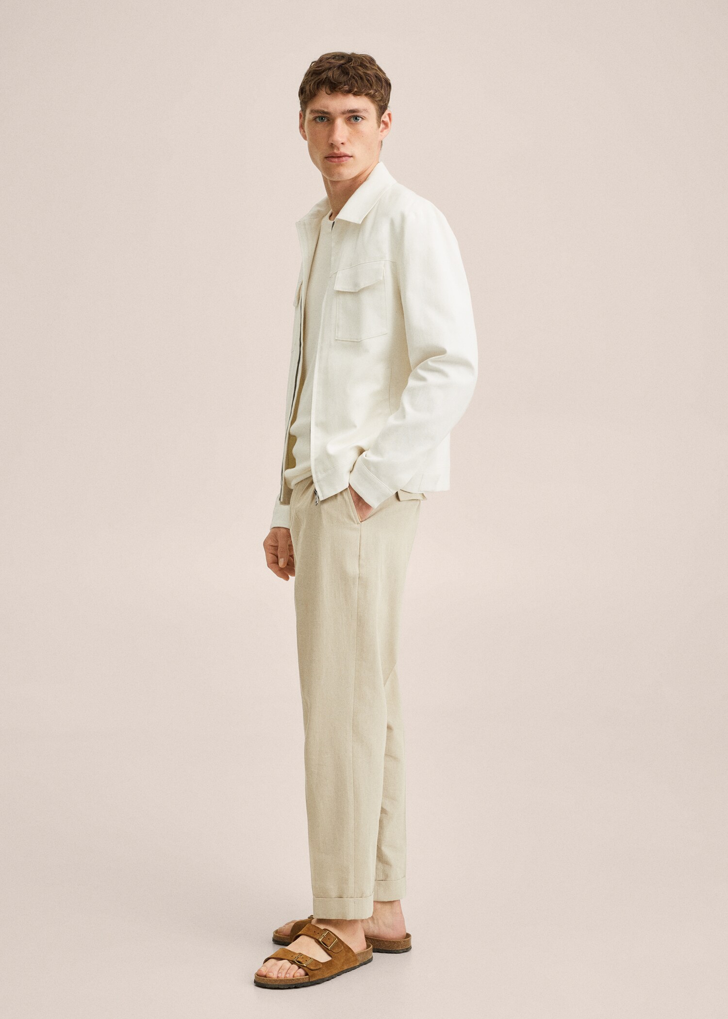 Zipper linen cotton jacket - Details of the article 2