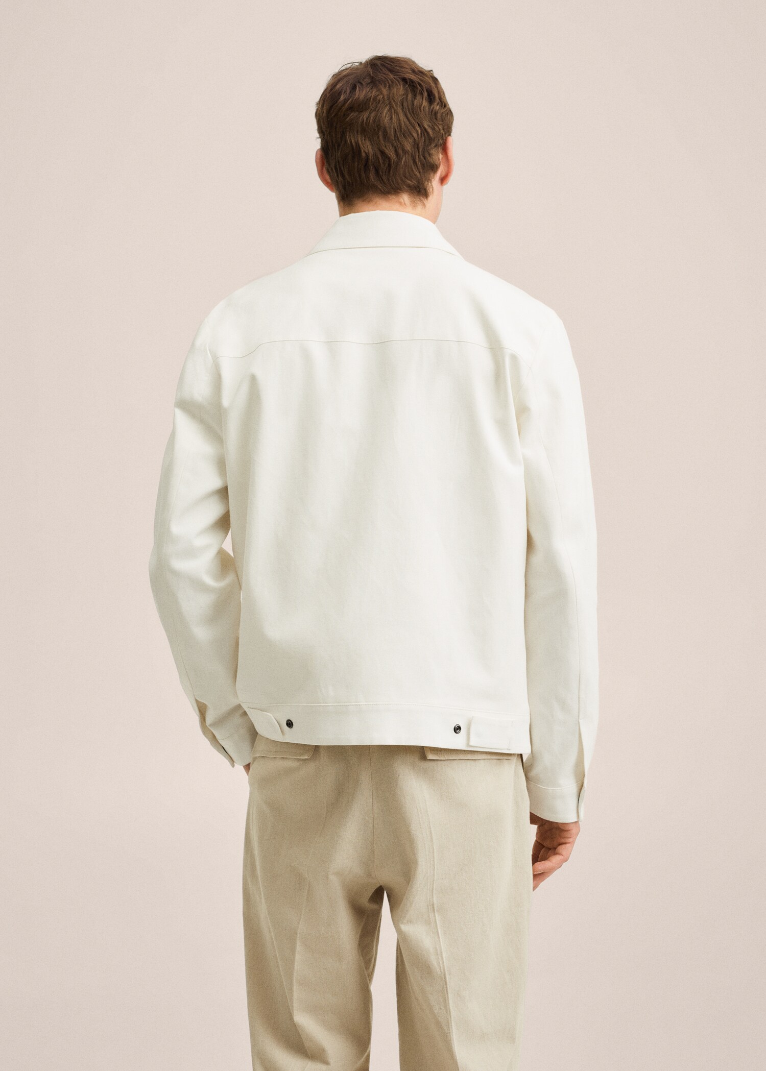 Zipper linen cotton jacket - Reverse of the article