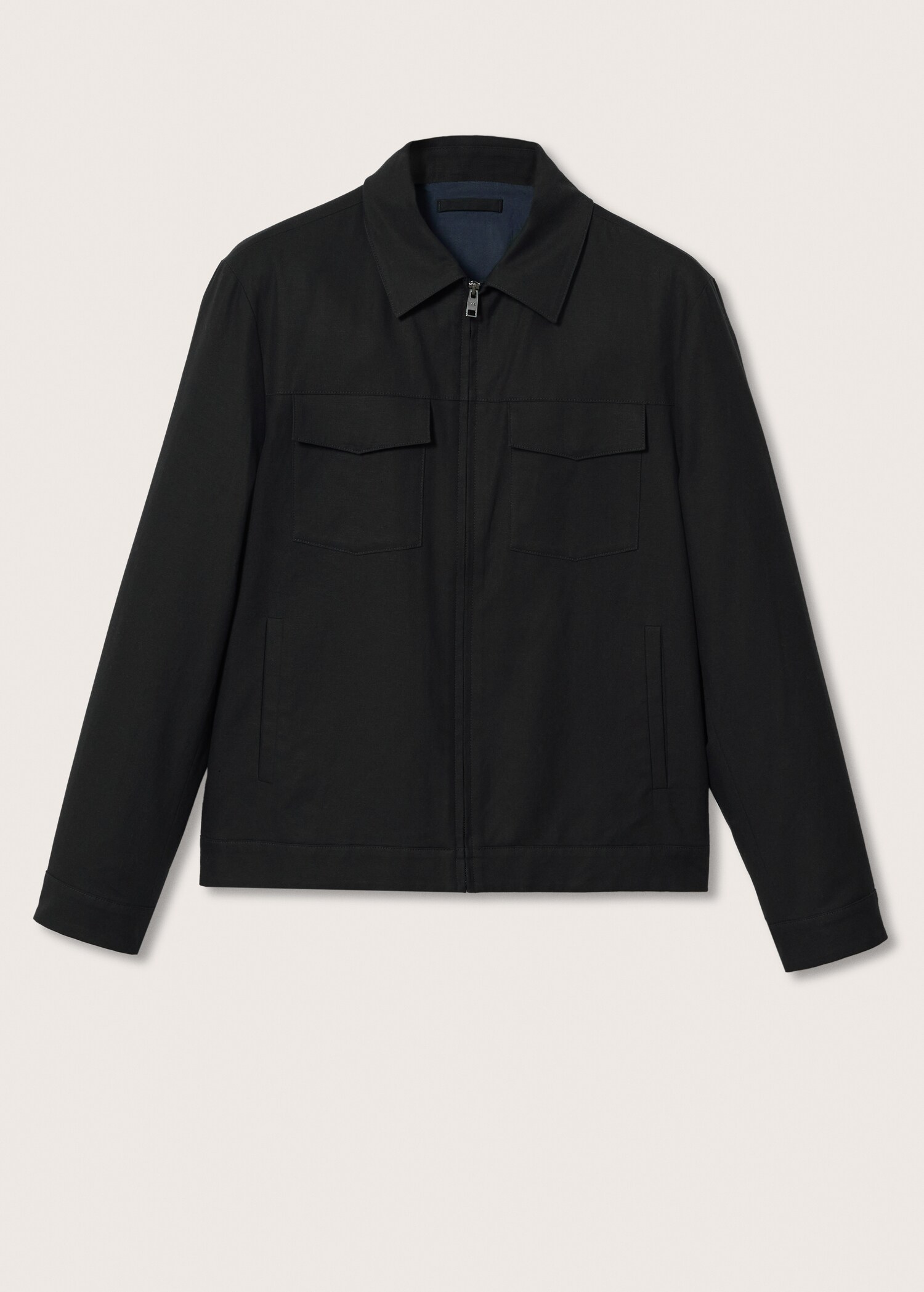 Zipper linen cotton jacket - Article without model