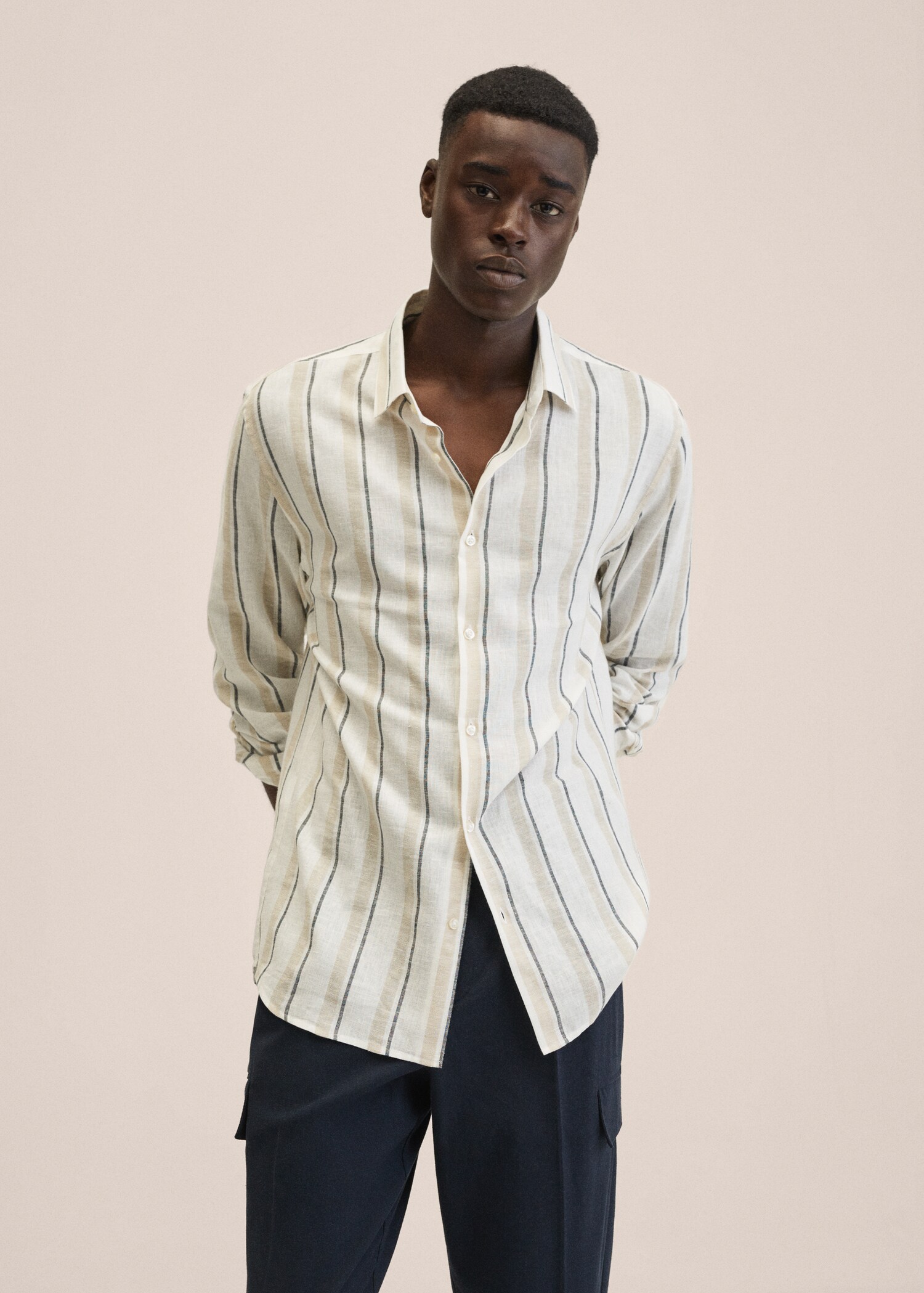 100% linen striped shirt - Medium plane