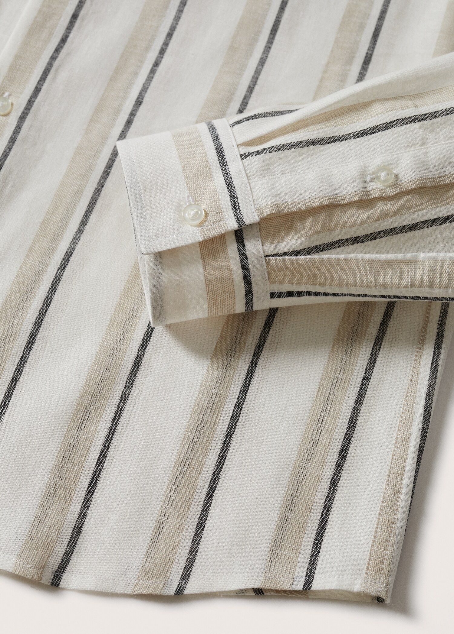 100% linen striped shirt - Details of the article 7
