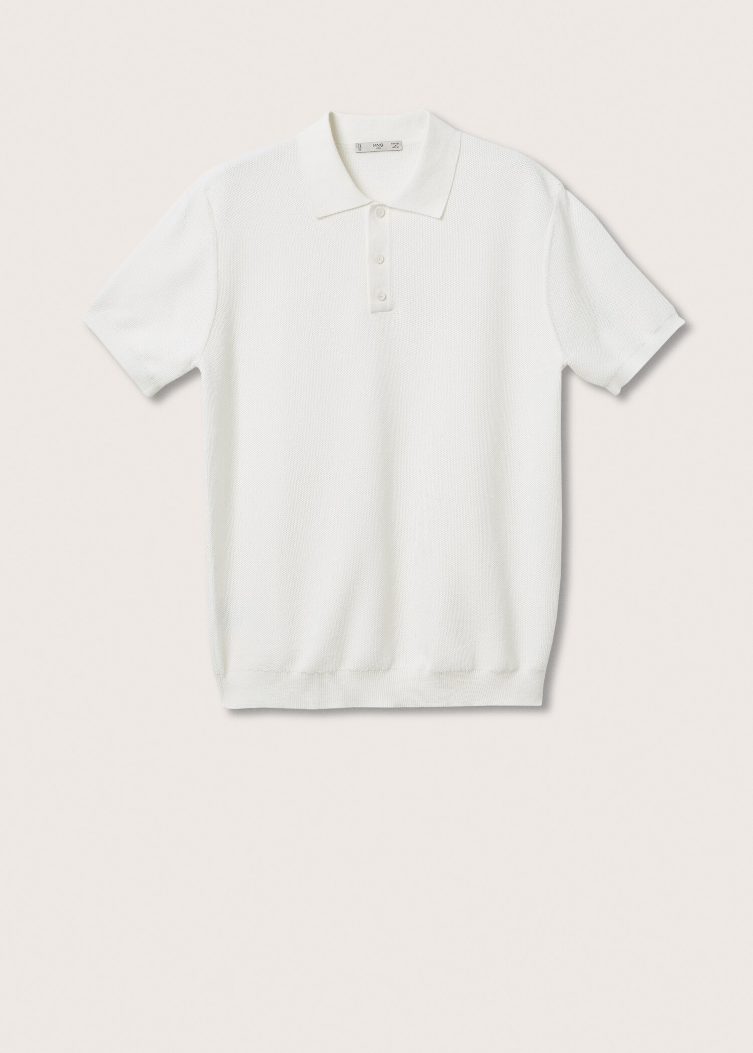 Textured cotton polo shirt - Article without model