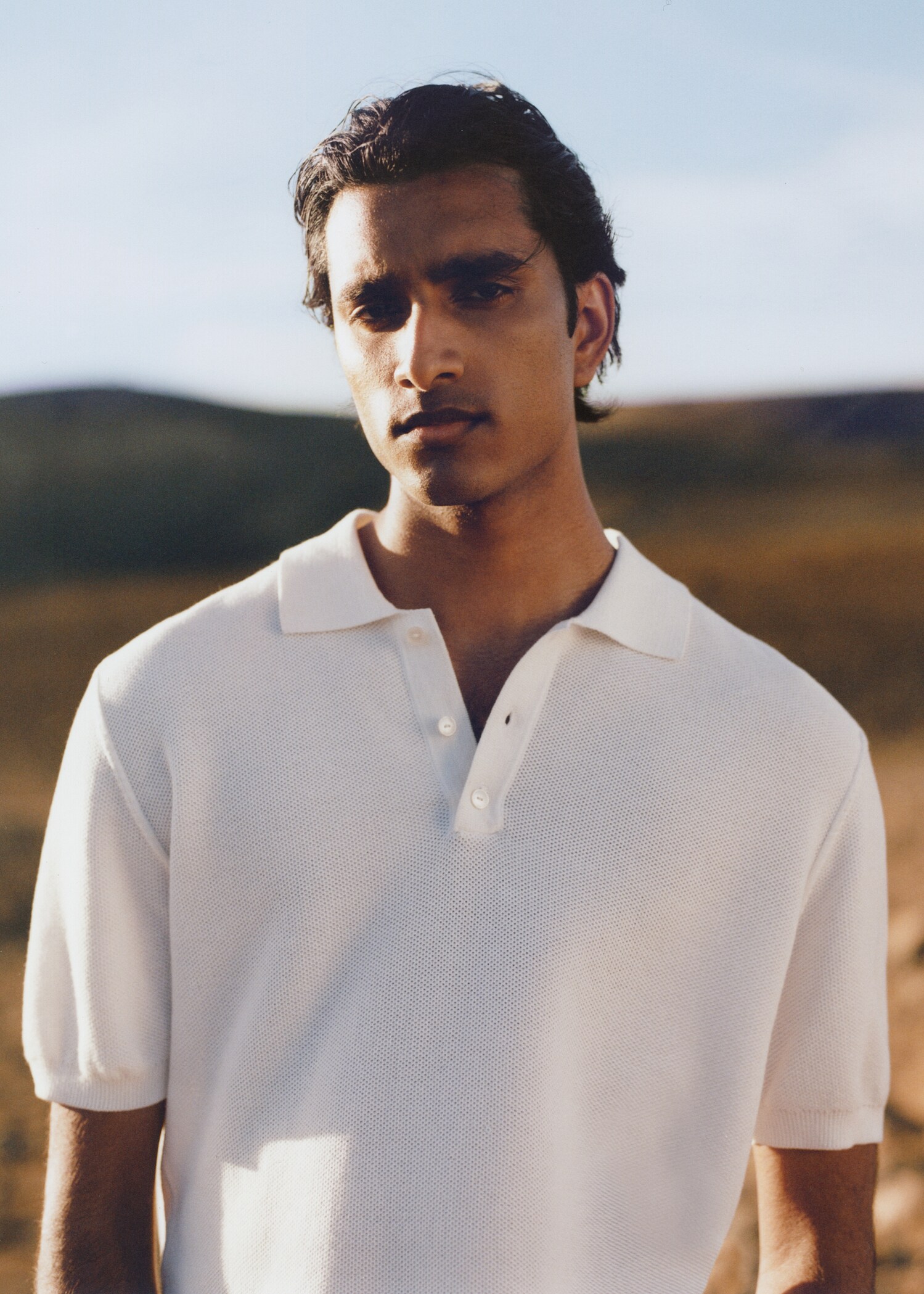 Textured cotton polo shirt - Details of the article 5