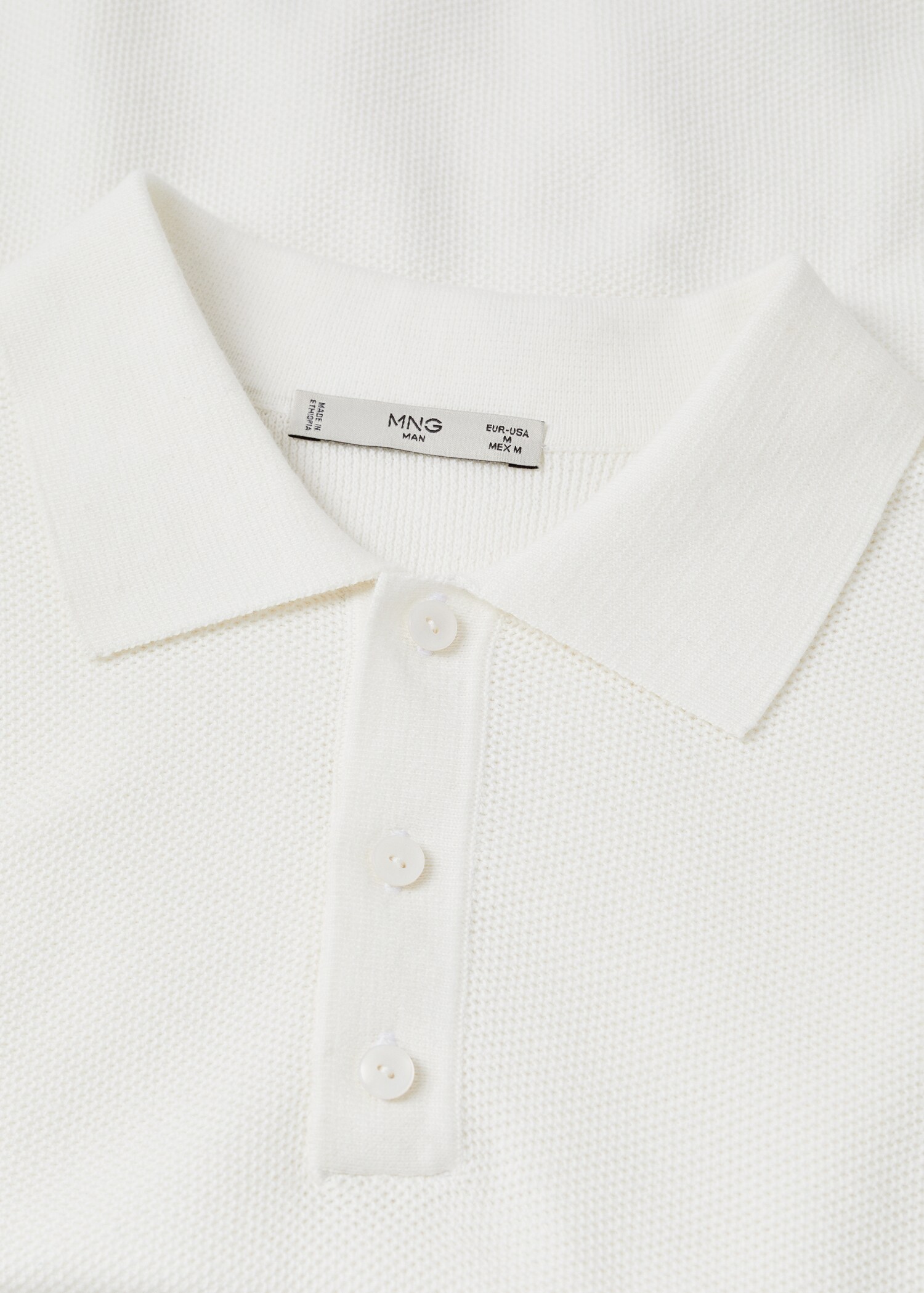 Textured cotton polo shirt - Details of the article 7