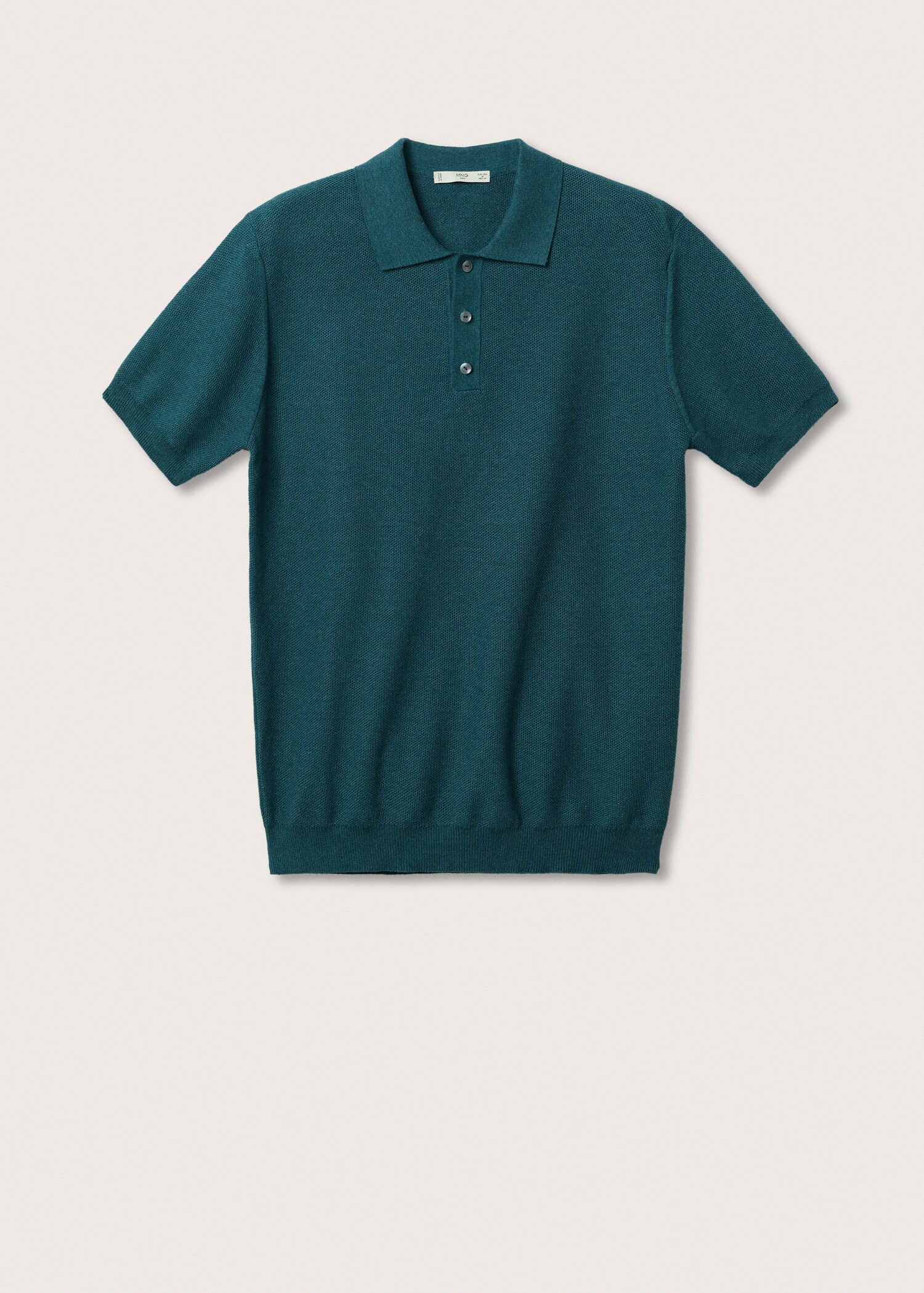 Textured cotton polo shirt - Article without model