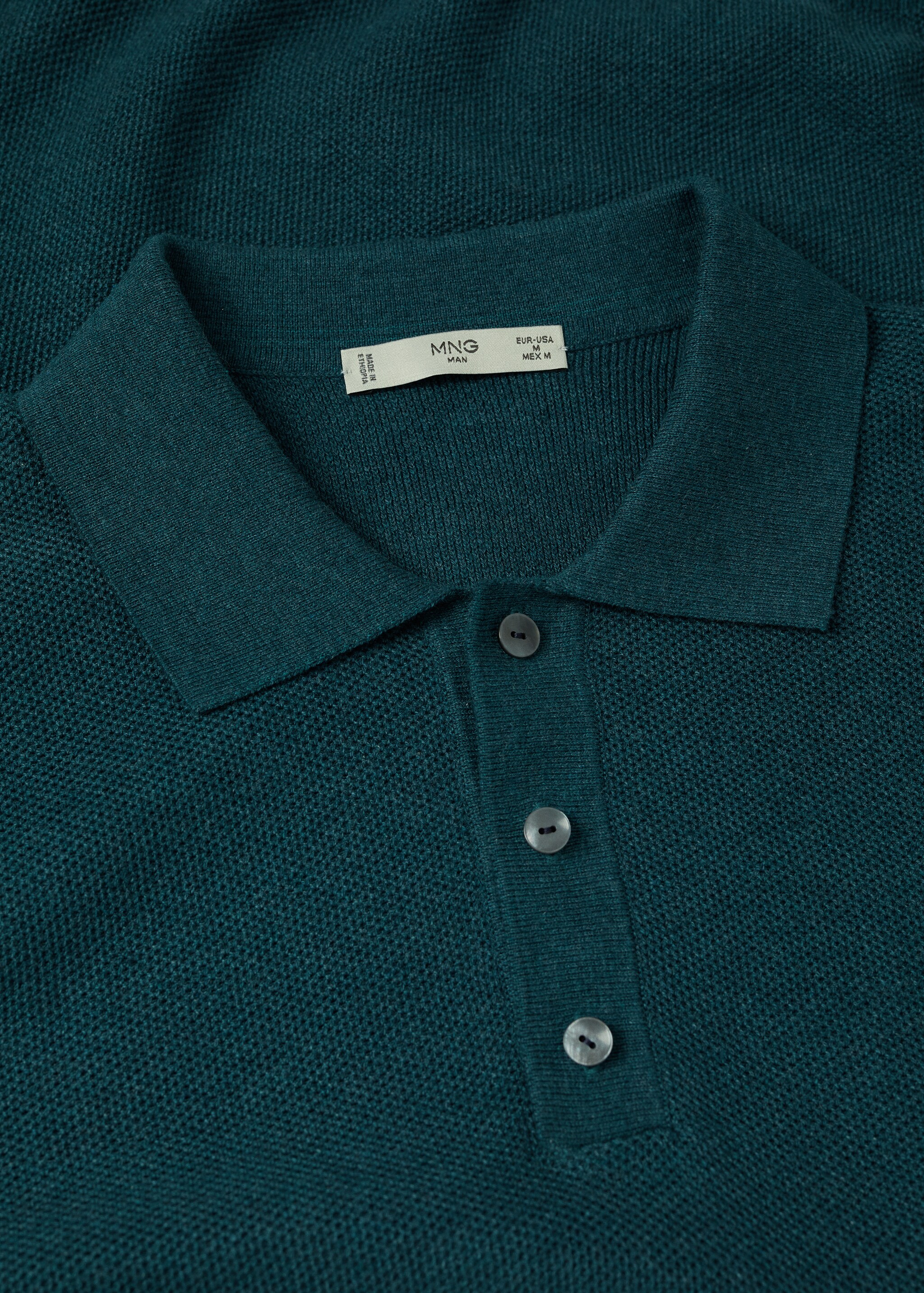 Strukturiertes Baumwoll-Poloshirt - Detail des Artikels 7
