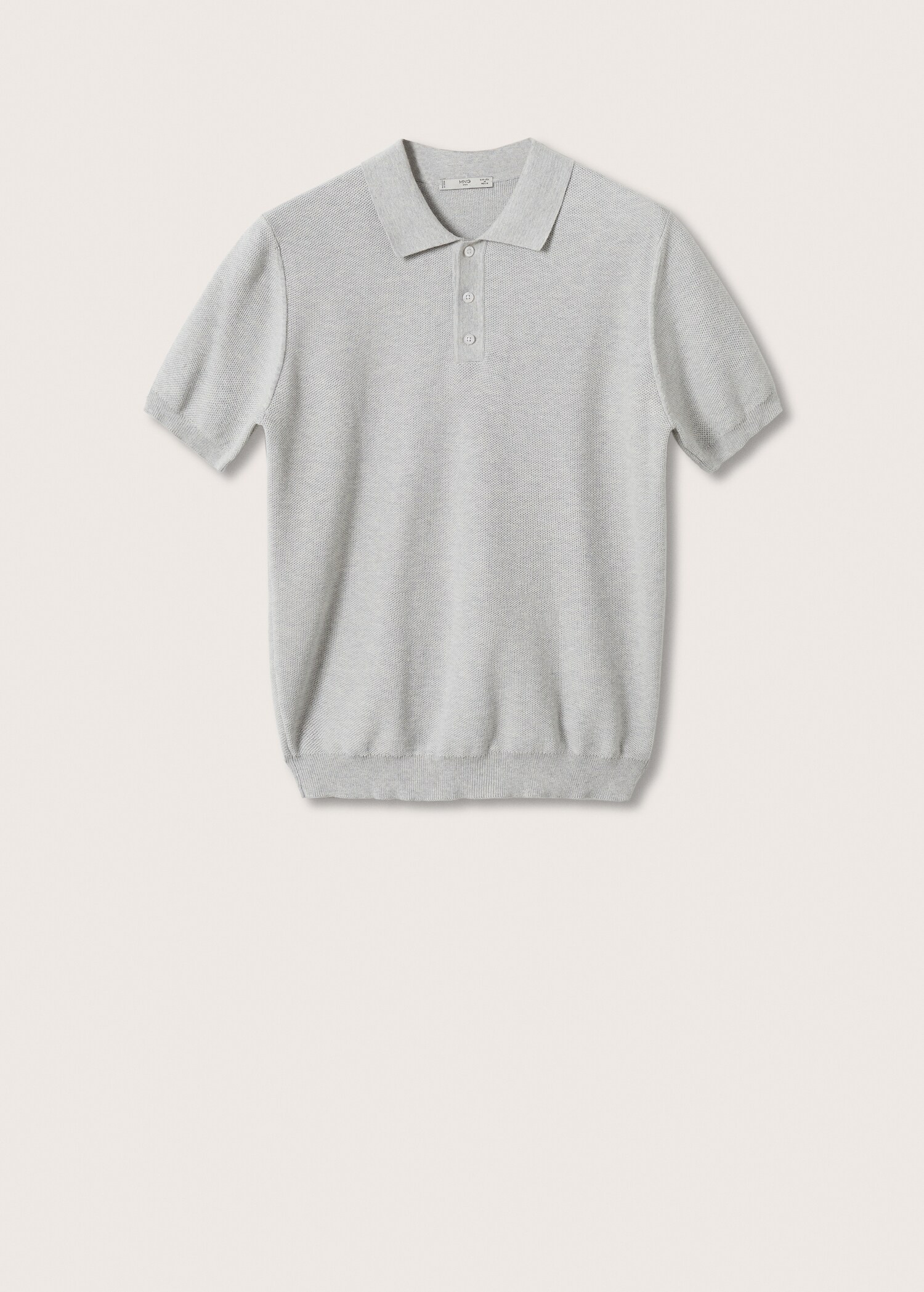Textured cotton polo shirt - Article without model